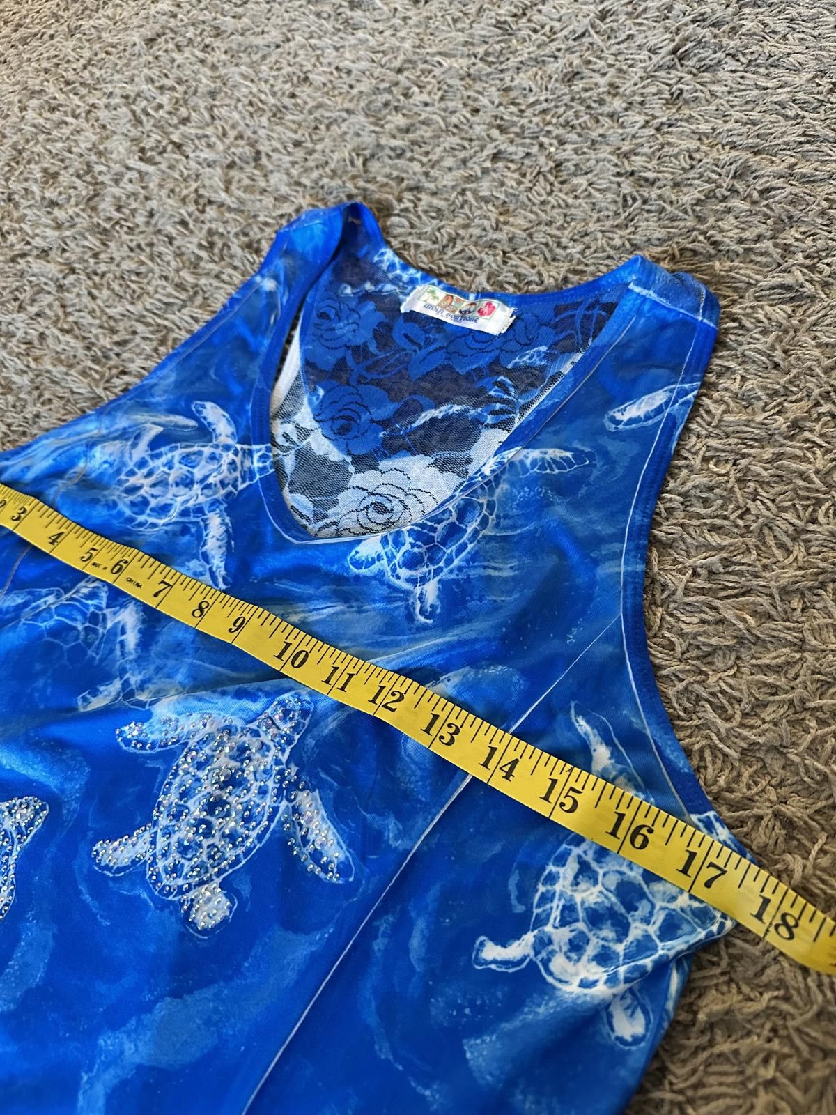 Designer India Boutique Blue Turtle Print Dress Size M / US 6-8 / IT 42-44 - 8 Thumbnail