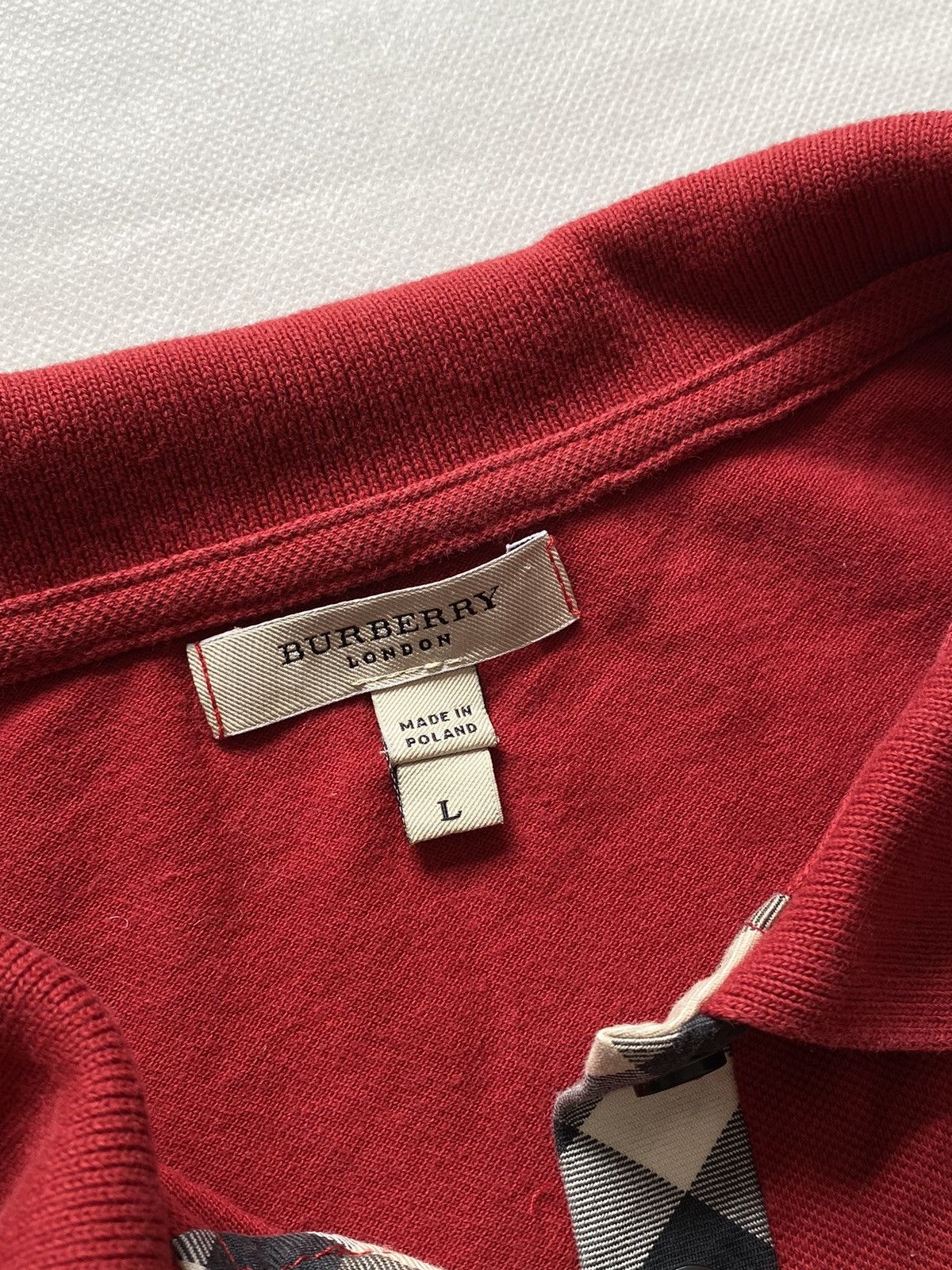 Burberry Burberry Red Polo T-Shirt Size L / US 10 / IT 46 - 5 Thumbnail