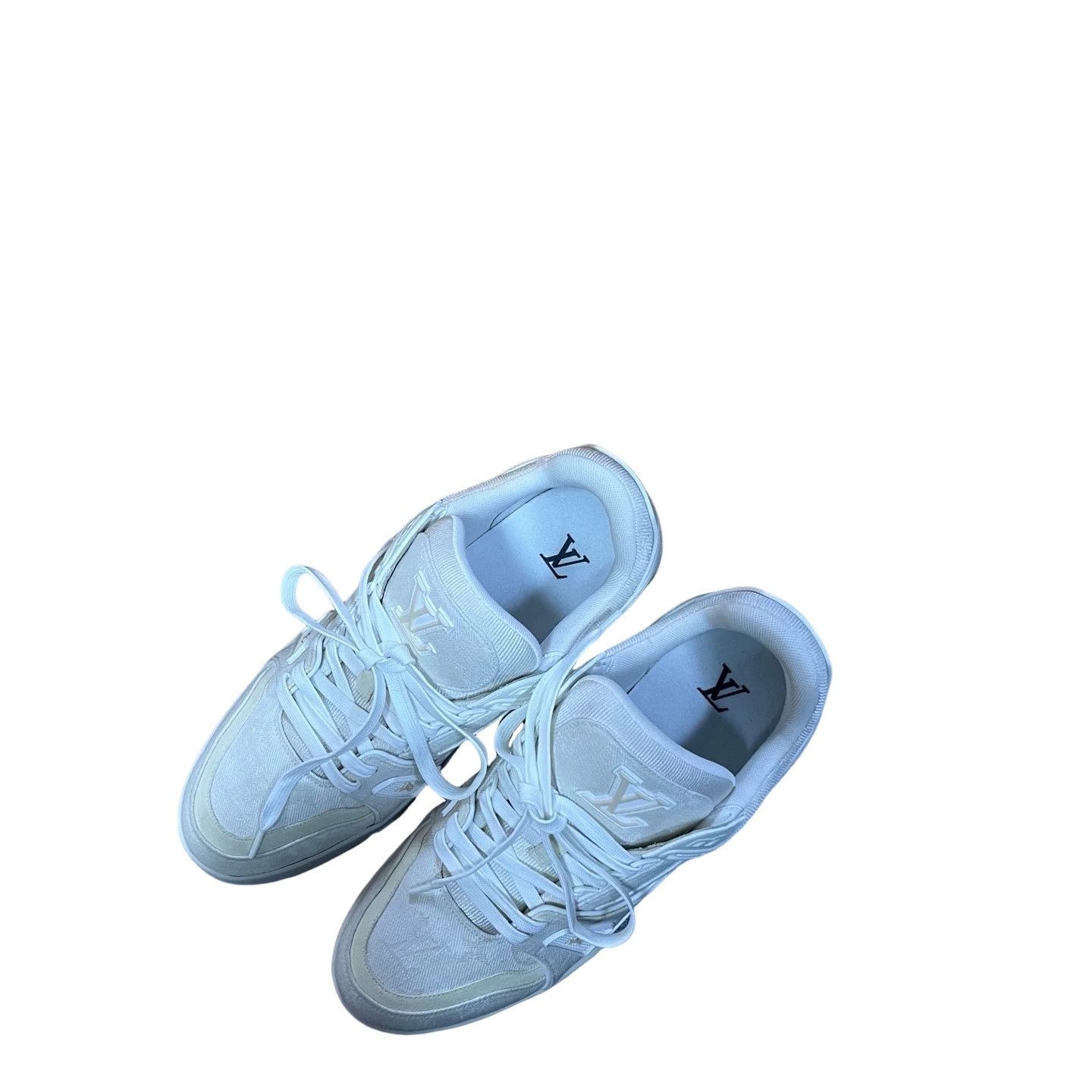 Louis Vuitton Louis Vuitton White Mesh Denim Trainer Sneakers Size 9 Size US 10 / EU 43 - 1 Thumbnail