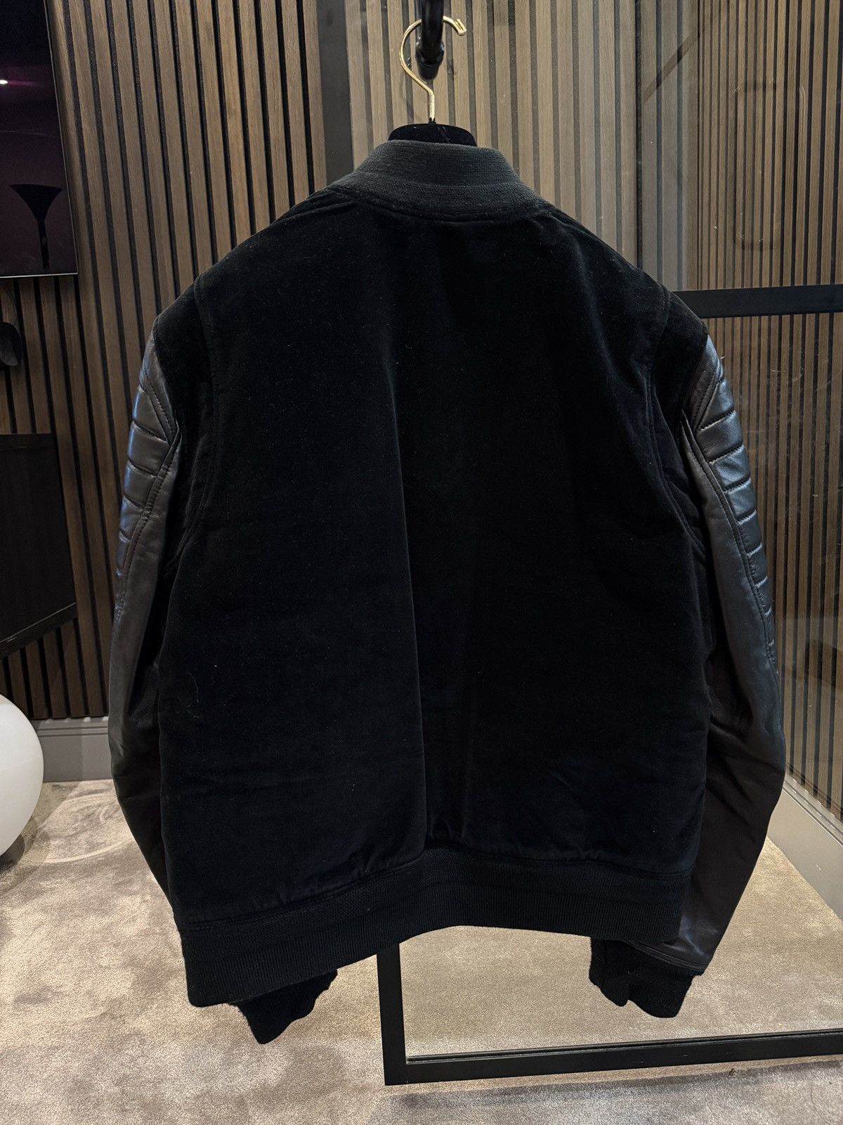 Balmain Balmain quilted leather velour varsity jacket Size US L / EU 52-54 / 3 - 8 Thumbnail