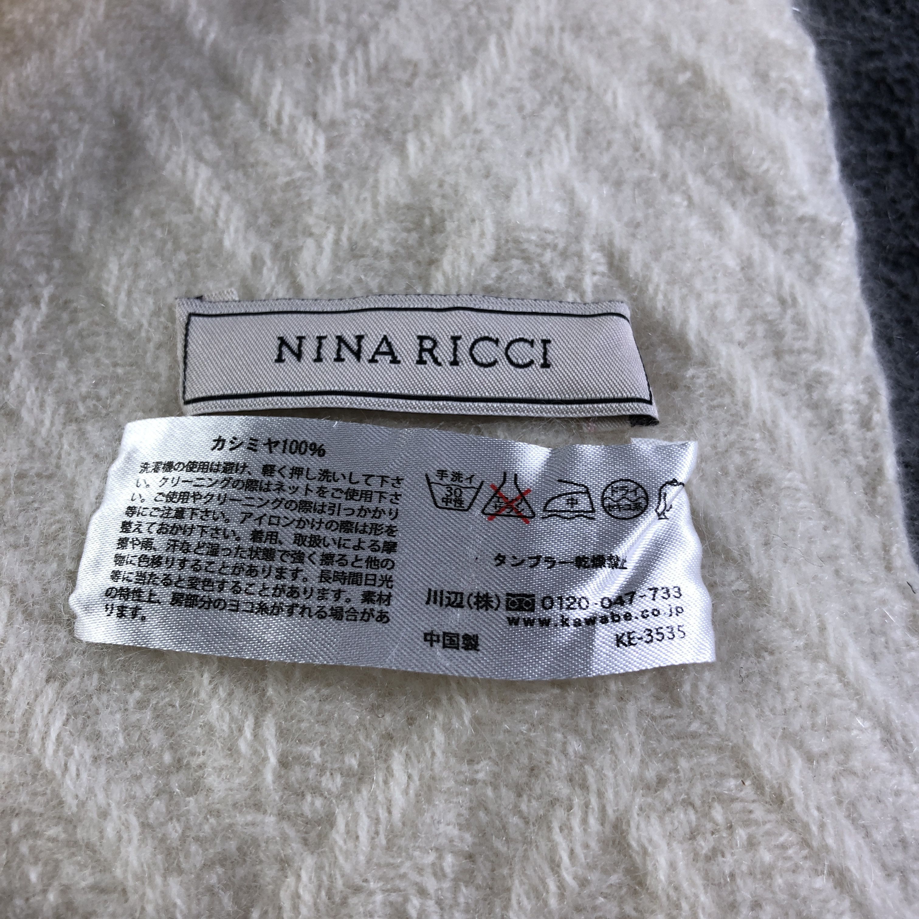 Nina Ricci Nina Ricci Cashmere Scarf Muffler Neckwear V2792 Size ONE SIZE - 5 Thumbnail