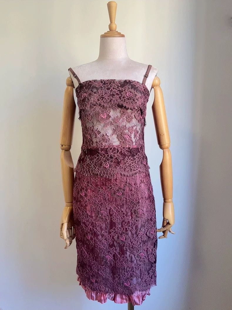 Kenzo KENZO A dress with lace in a seductive purple Size XS / US 0-2 / IT 36-38 - 2 Thumbnail