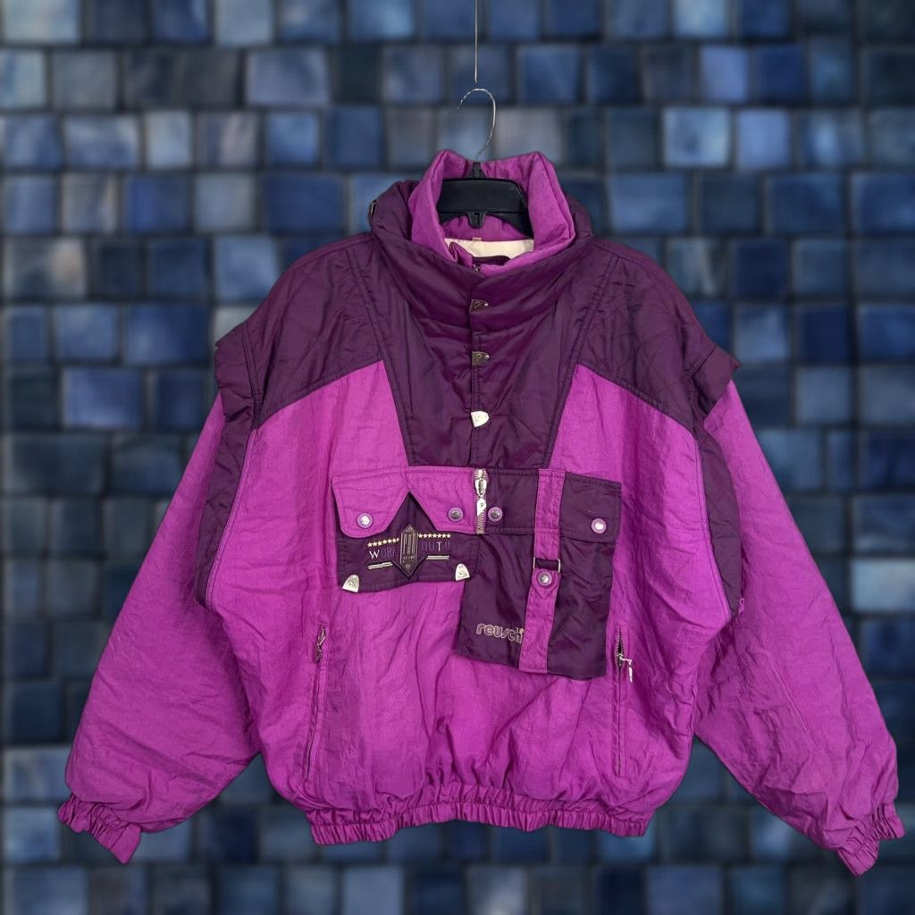 Vintage VINTAGE Reusch Jacket Mens L Purple Magenta 90s Pro-Team Workout Ski Bomber Zip Wind-Resistant Pockets Mens Size US L / EU 52-54 / 3 - 1 Thumbnail