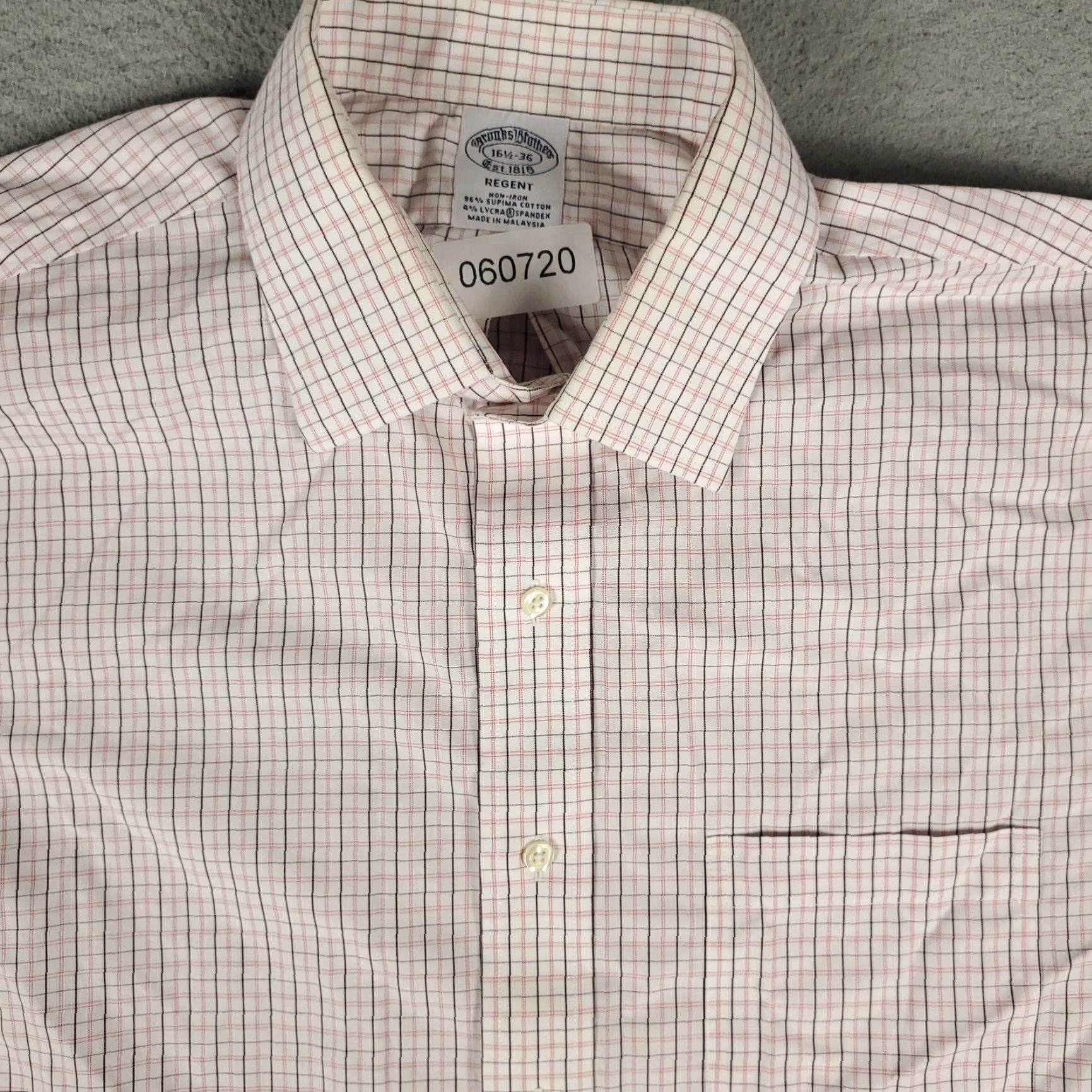 Brooks Brothers VINTAGE Brooks Brothers Shirt Mens 16.5 Red Plaid Dress Shirt Long Sleeve Regular Non-Iron Button Up" Size 42R - 2 Thumbnail