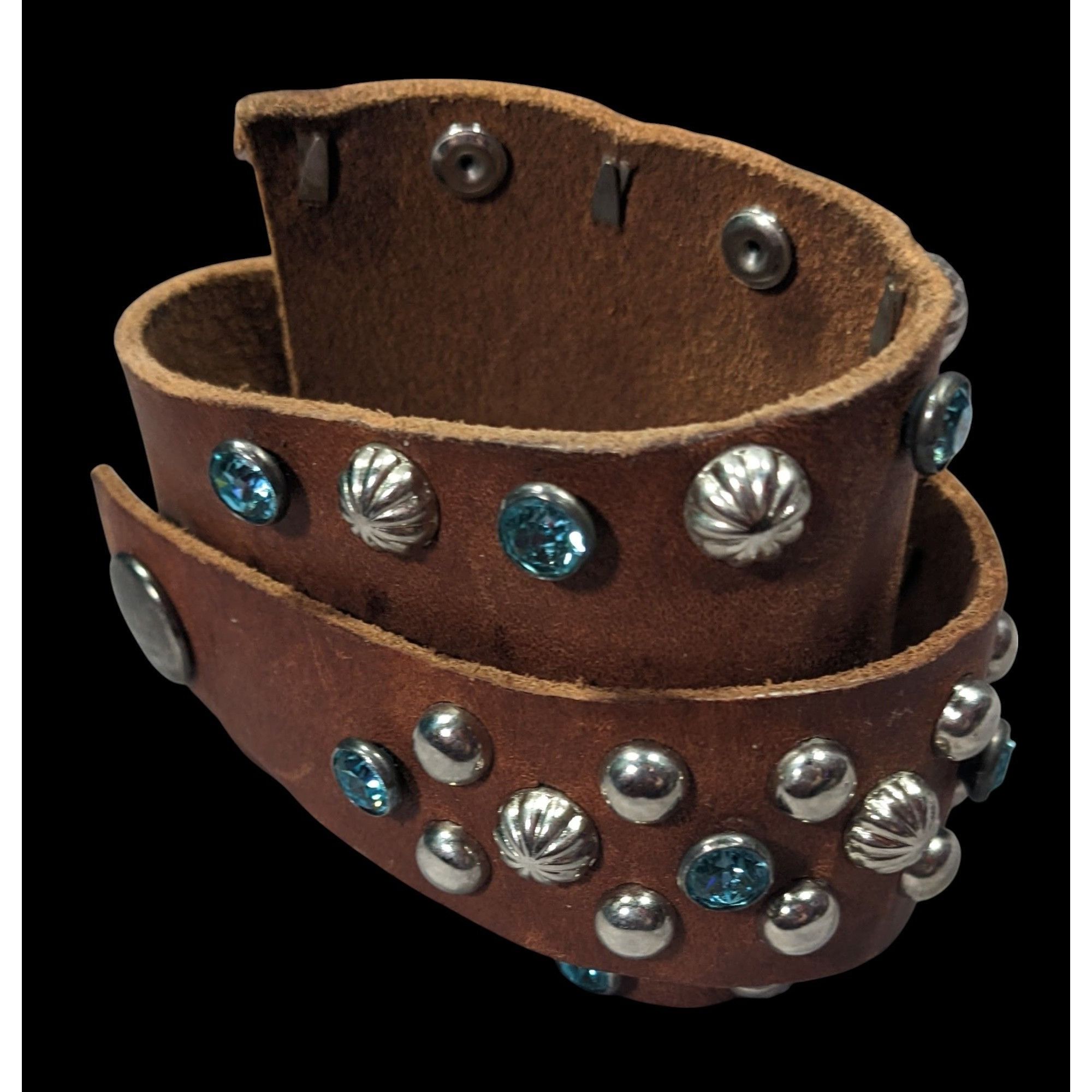 Other Handmade Western Glam Tapered Leather Wrap Bracelet With Stu Size ONE SIZE - 2 Thumbnail