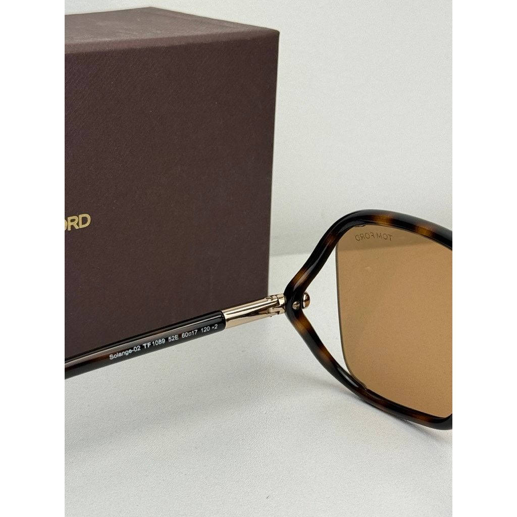Tom Ford NEW Tom Ford FT1089 Solange Square Sunglasses Dark Brown Size ONE SIZE - 6 Thumbnail