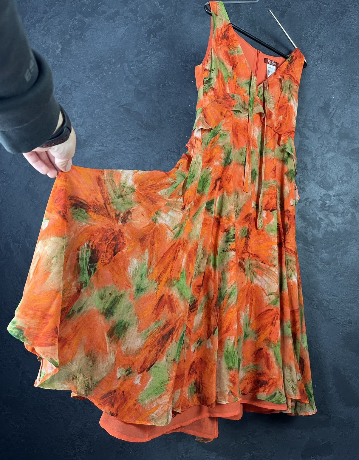 Max Mara RRP800$ Women’s Max Mara Studio Silk Midi Dress Floral Print Size XL / US 12-14 / IT 48-50 - 10 Thumbnail