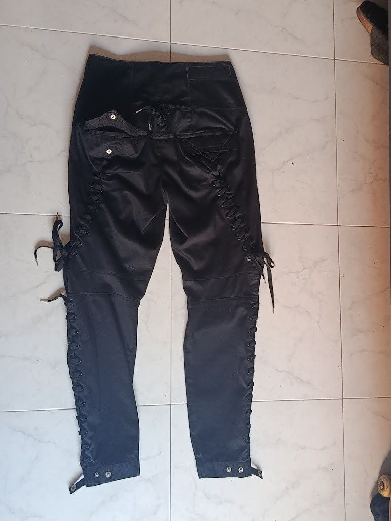 Marithe + Francois Girbaud Marithé + François Girbaud Corset Waist Lace-Up Black Pants Size US 30 / EU 46 - 6 Thumbnail