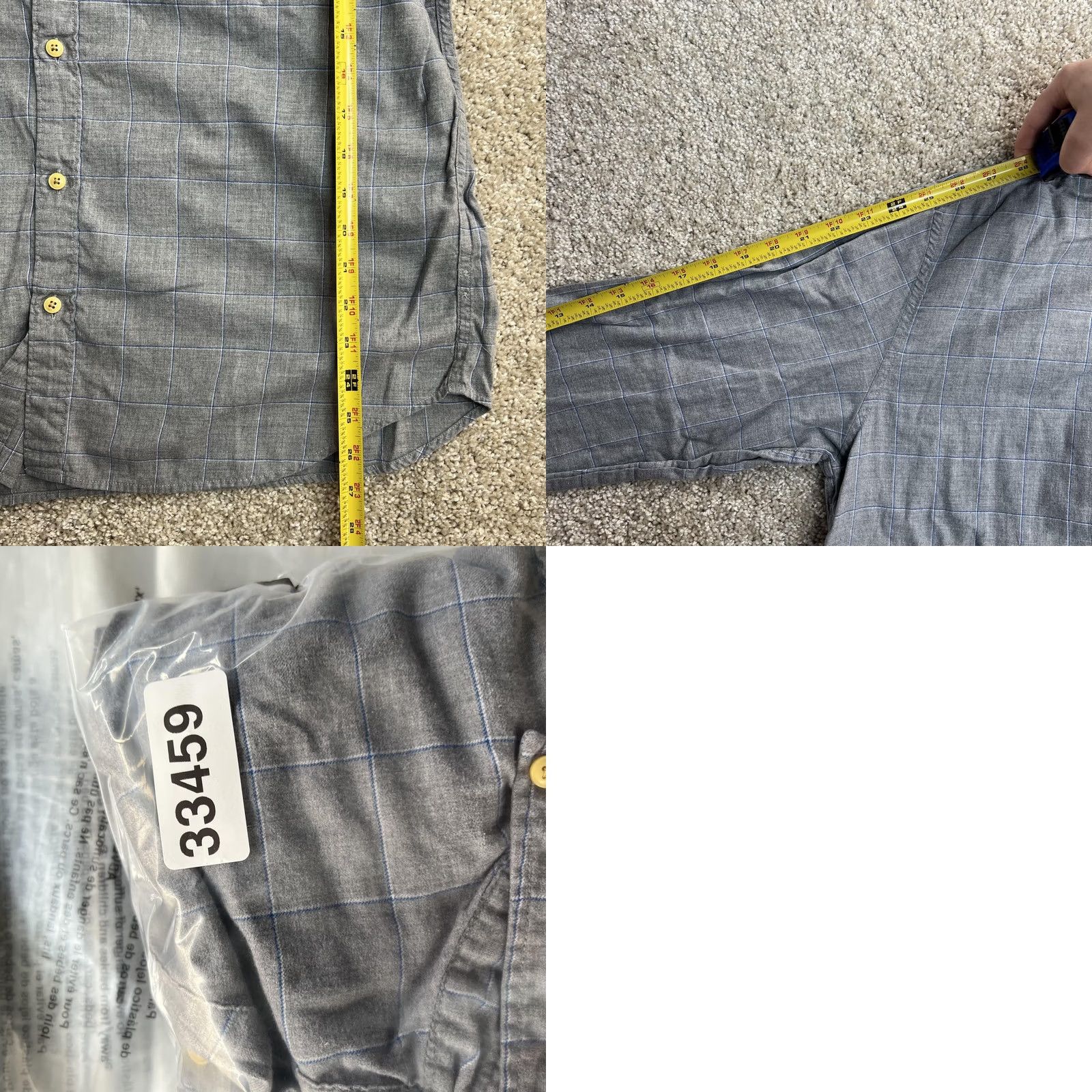 J.Crew J.Crew Shirt Mens XL Gray Check Long Sleeve Button Down Slim Fit Casual Cotton Size US XL / EU 56 / 4 - 8 Thumbnail