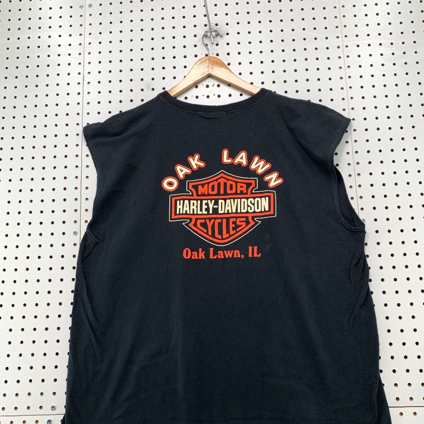Fruit Of The Loom VINTAGE Harley Davidson Pig Picnic Shirt Mens XL Sleeveless Black Cotton 90s Biker Motorcycle Mens XL Size US XL / EU 56 / 4 - 2 Thumbnail