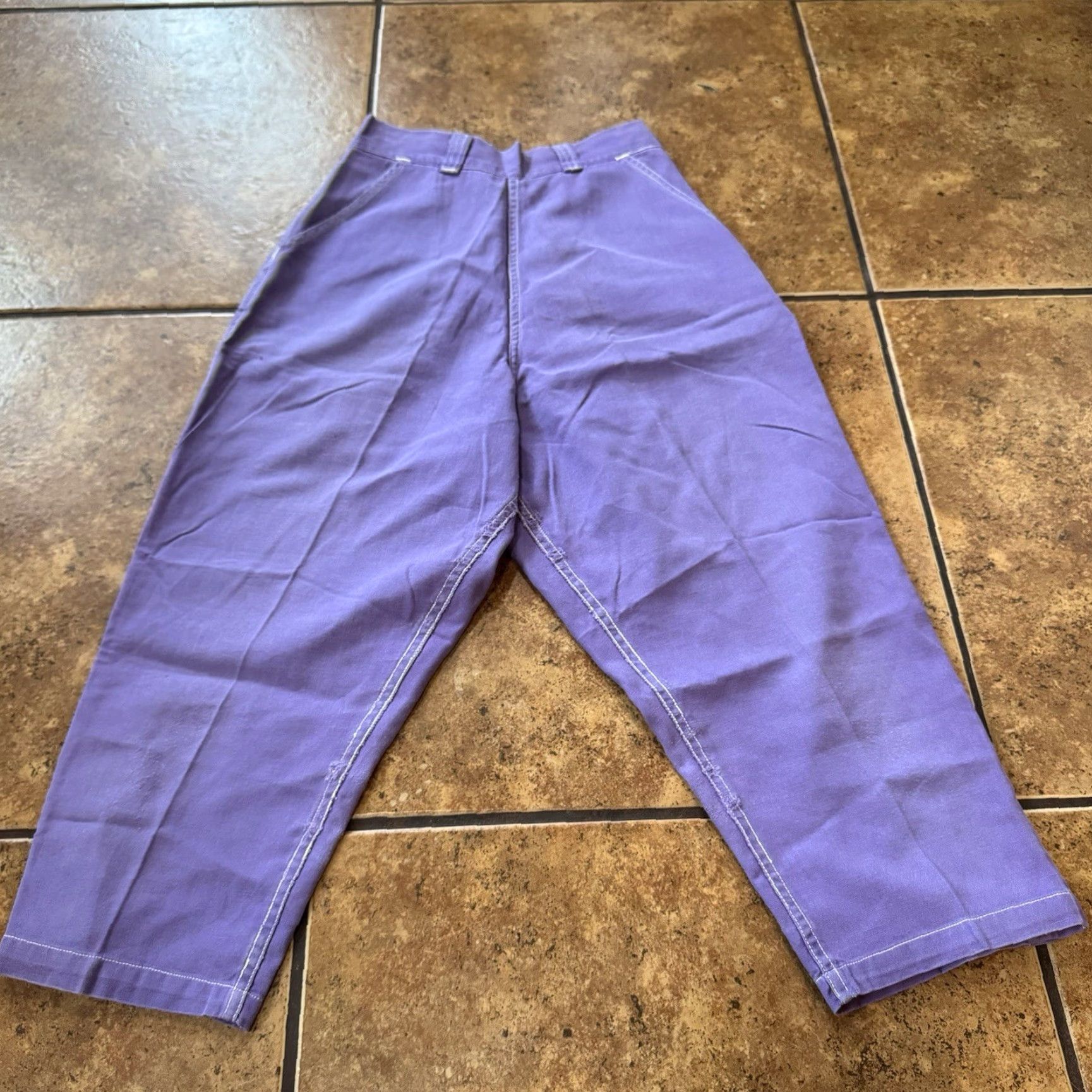 Denime Ranch Maid Denim 1950s Side ZIP Pants Women’s 24x19 Clam Digger 26 in. Regular Inseam 22” Vintage Mens/ Womens? Size 26" / US 2 / IT 38 - 2 Thumbnail