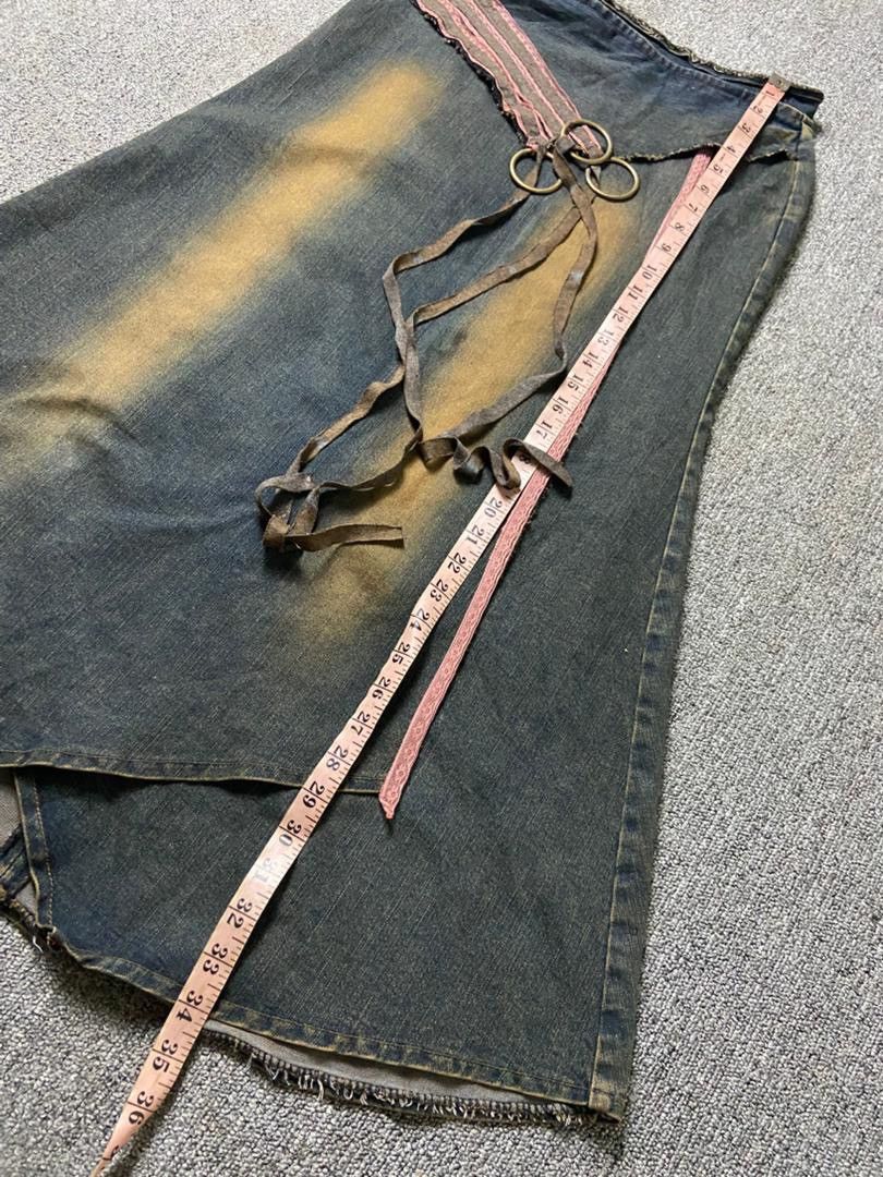 Japanese Brand Blue Jam Brand Asymmetrical Layered Denim Skirt (195) Size 28" / US 6 / IT 42 - 7 Thumbnail
