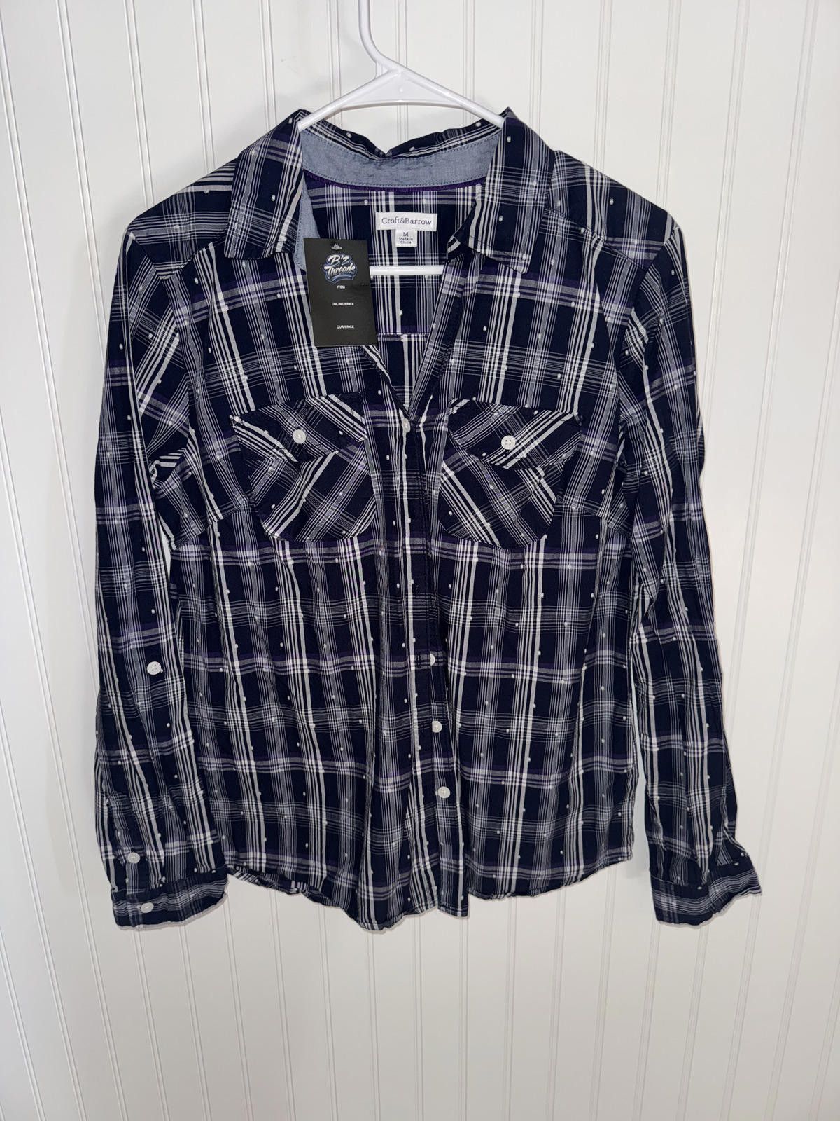 Croft & Barrow Croft & Barrow Mens Medium Plaid Button-Up Shirt Size US M / EU 48-50 / 2 - 2 Thumbnail