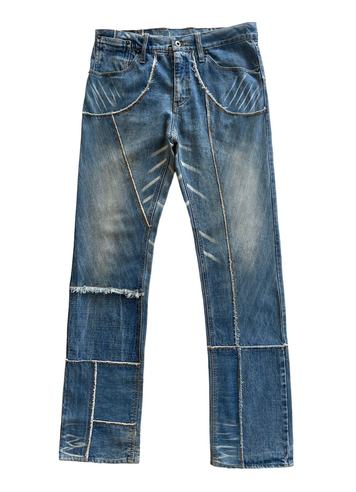 Japanese Brand Vintage Mcdivision Patchwork Distressed Denim Size US 30 / EU 46 - 2 Thumbnail