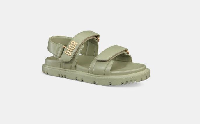 Dior o1w1db11124 Lambskin Dioract Sandals in Green Size US 8 / IT 38 - 2 Thumbnail