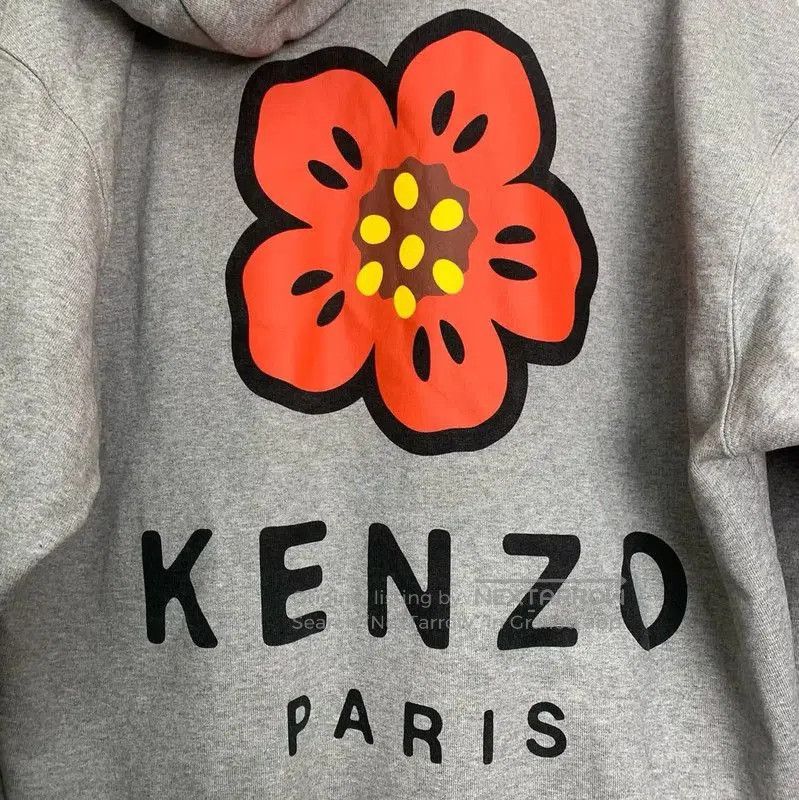 Kenzo KENZO Gray Cotton Printed Women's Hoodie . Size L / US 10 / IT 46 - 5 Thumbnail