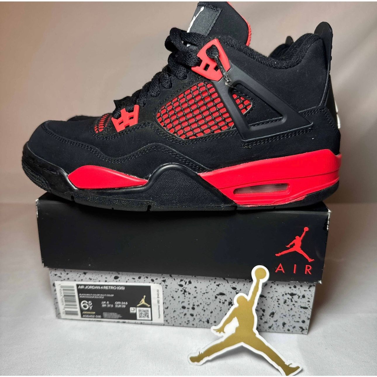 Jordan Brand × Nike Size 6.5 - Nike Air Jordan 4 Retro GS Red Thunder Size US 6.5 / EU 39-40 - 8 Thumbnail