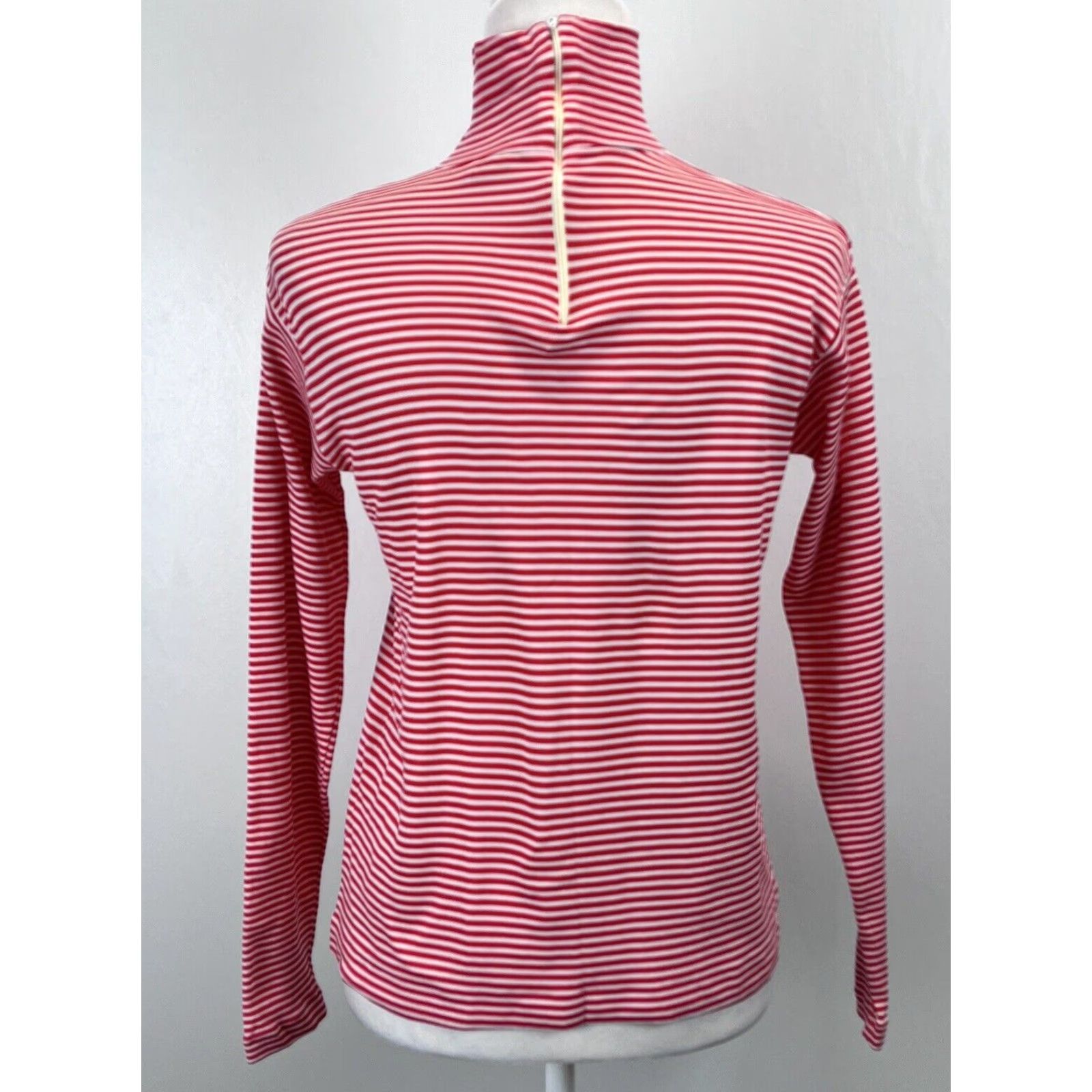 Vintage VINTAGE Miss Holly Turtleneck Shirt Womens, Striped, Nylon, Long Sleeve, Size L, Red/White, 70s, Stretch, Casual, Japan-made, Regular Fit Size L / US 10 / IT 46 - 3 Thumbnail