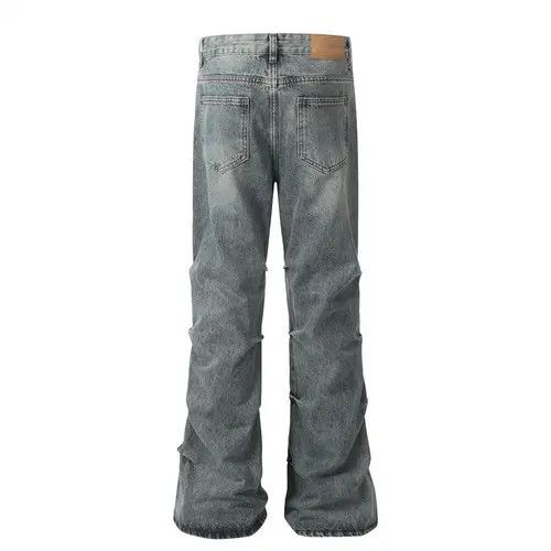 Japanese Brand × Jean Punk distressed washed men's high street trendy flared jeans Size US 32 / EU 48 - 4 Thumbnail