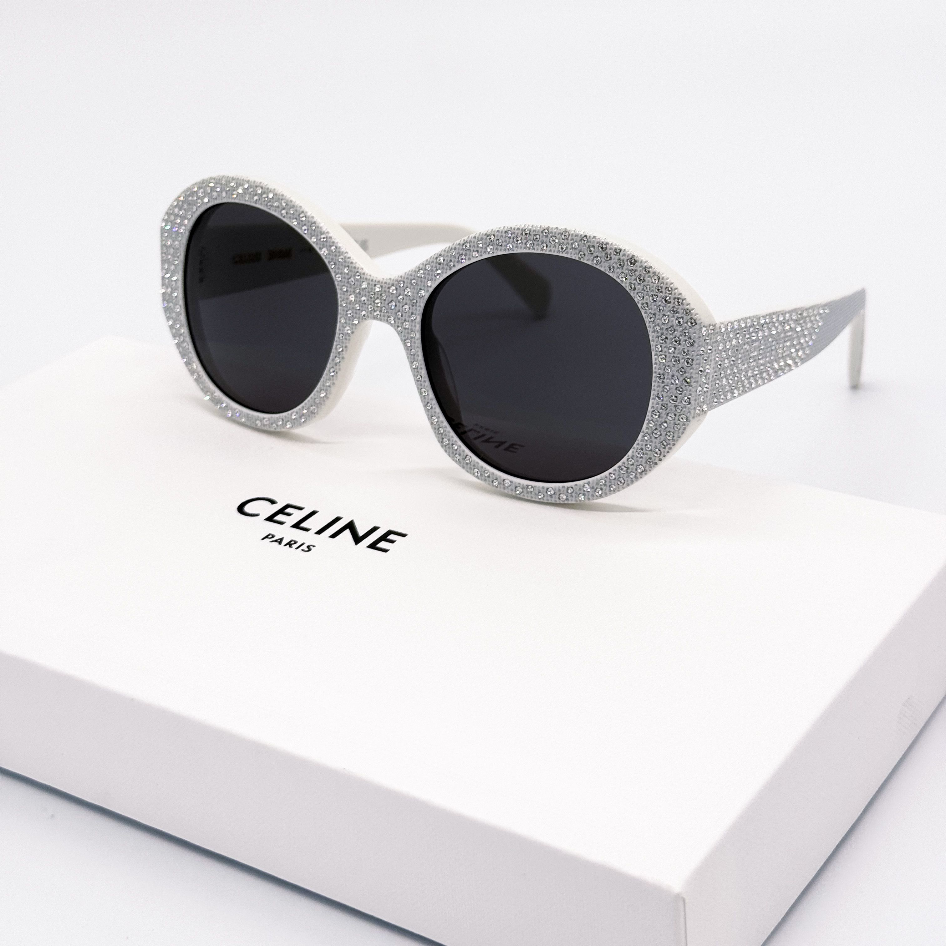 NEW CELINE SUNGLASSES, WOMEN ROUND IVORY EYEWEAR CELINE CL40312U 25A New, CELINE Sunglasses CL40312U 25A Authentic main image 4