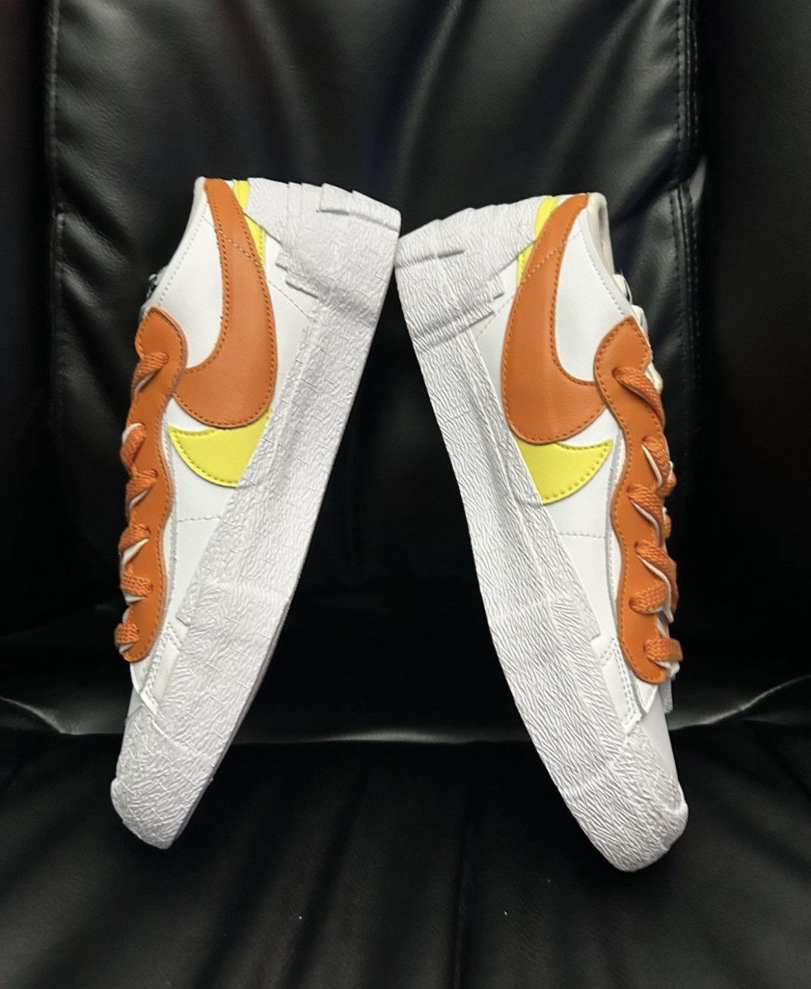 Nike × Sacai Nike Blazer Low Sacai White/Orange/Yellow Mens 9 NIB Size US 9 / EU 42 - 8 Thumbnail
