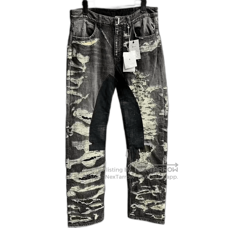 Givenchy Givenchy Black Casual Distressed Denim Pants. Size US 33 - 1 Thumbnail