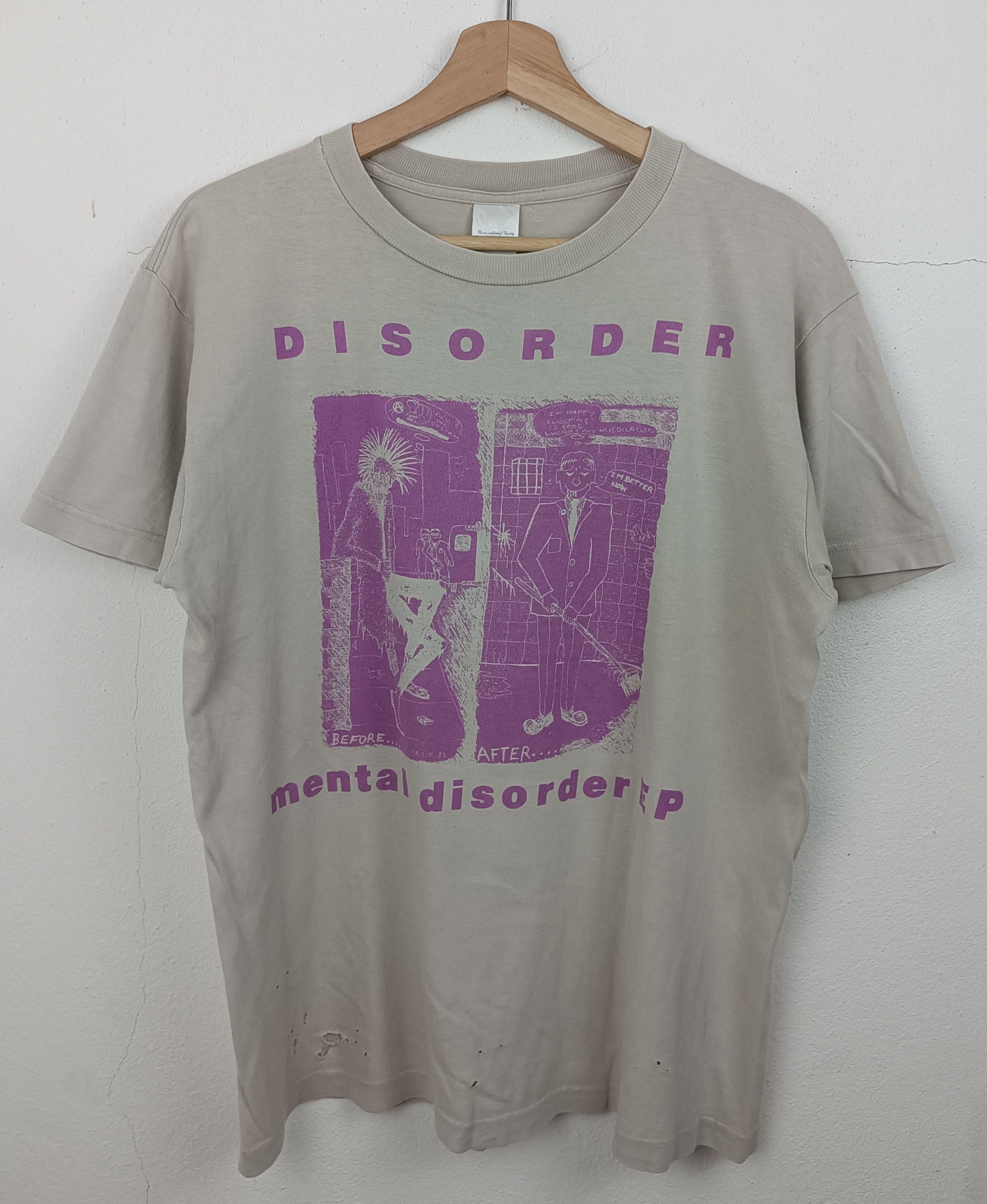 Band Tees THRASH FADED VINTAGE 2000s DISORDER MENTAL DISORDER EP PUNK Size US M / EU 48-50 / 2 - 3 Thumbnail