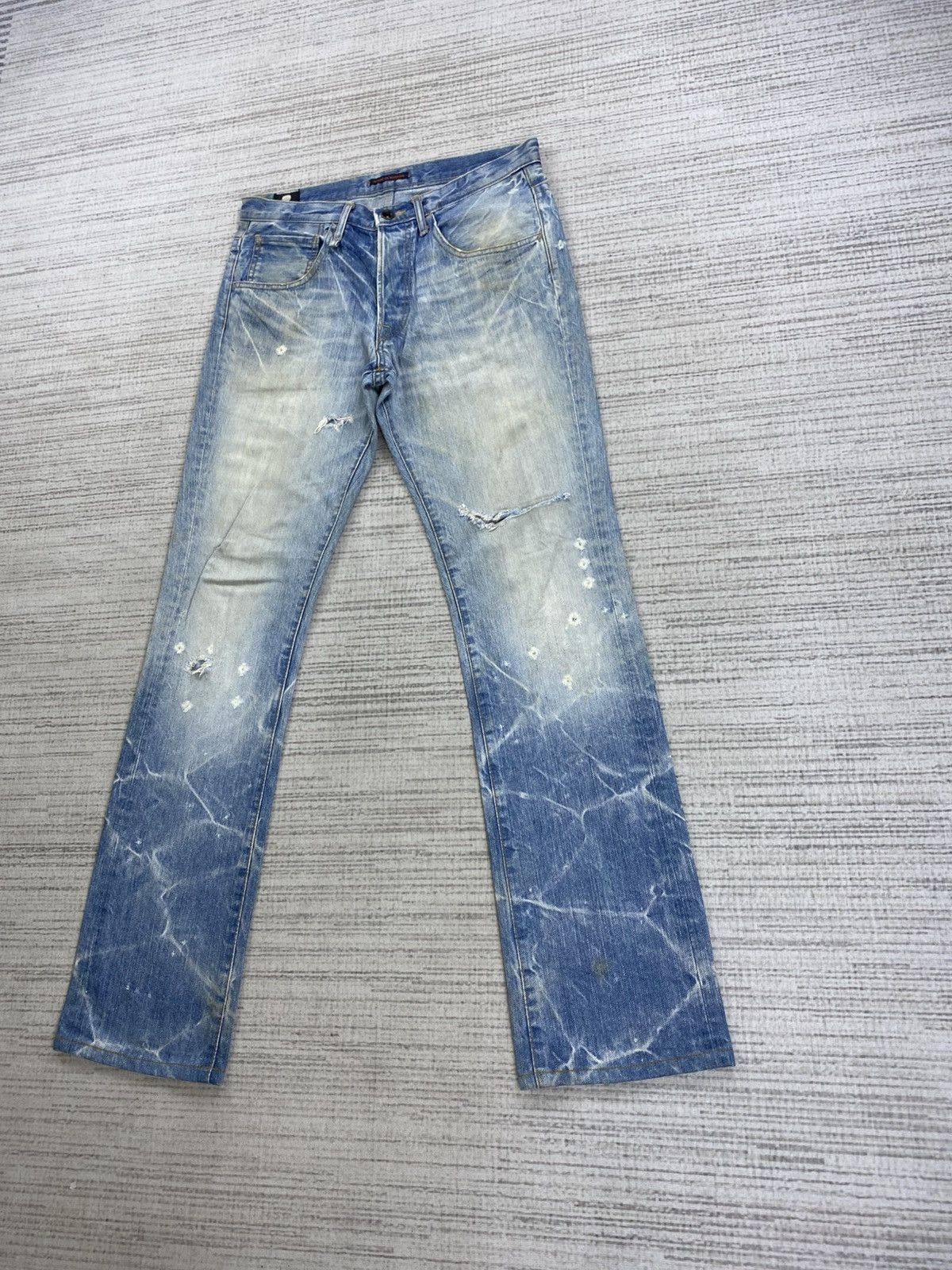 Hysteric Glamour Flare Vintage Blue Way Nippon Light Blue Washed Denim Pants Size US 30 / EU 46 - 4 Thumbnail