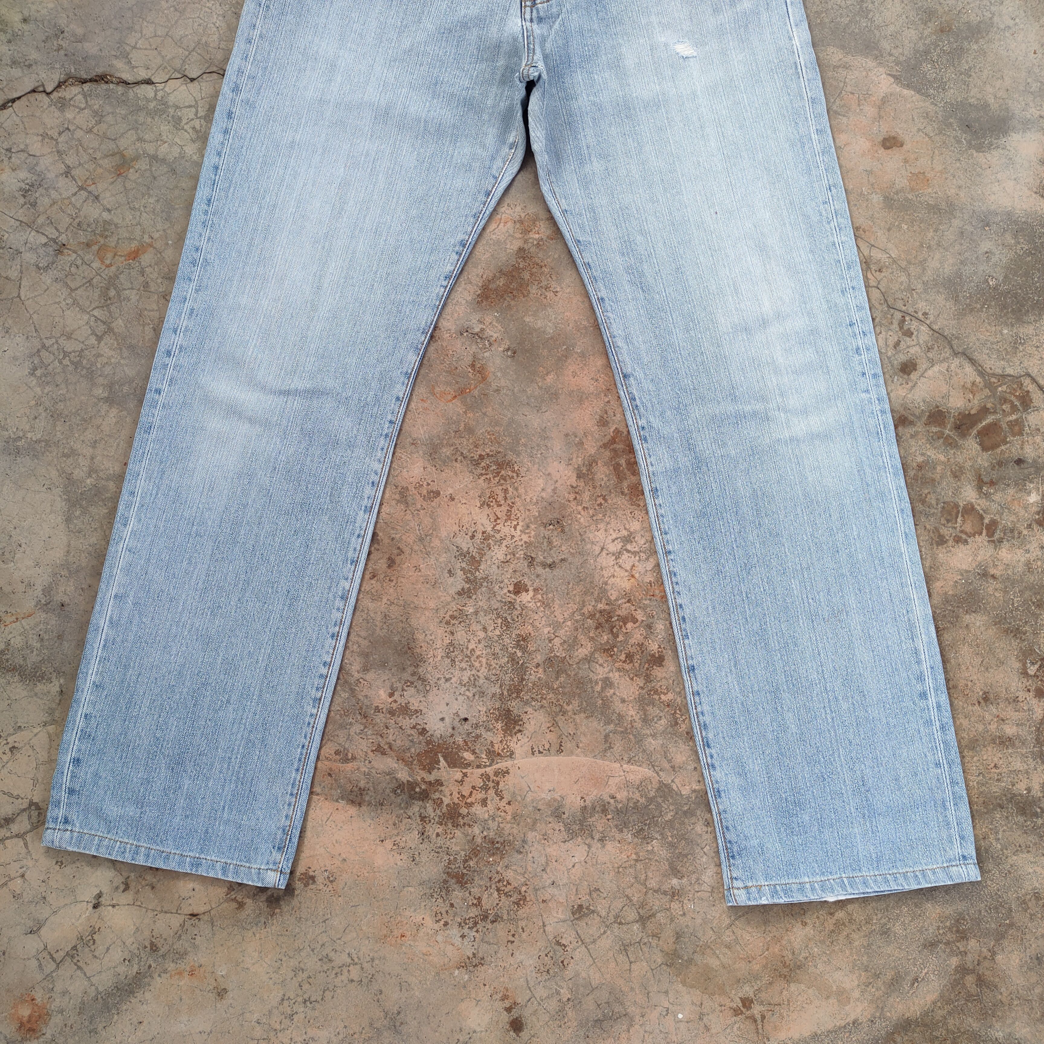 Japanese Brand × Jean × Vintage W35 VINTAGE JAPAN STRAIGHT FADED DISTRESSED JEAN DENIM PANTS Size US 35 - 4 Thumbnail