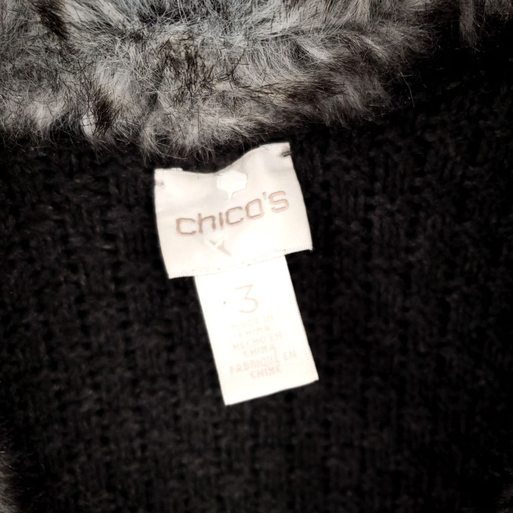 Vintage Chicos Sweater Vest Womens Large Gray Arya Faux Fur Collar Sleeveless Knit Size L / US 10 / IT 46 - 7 Thumbnail