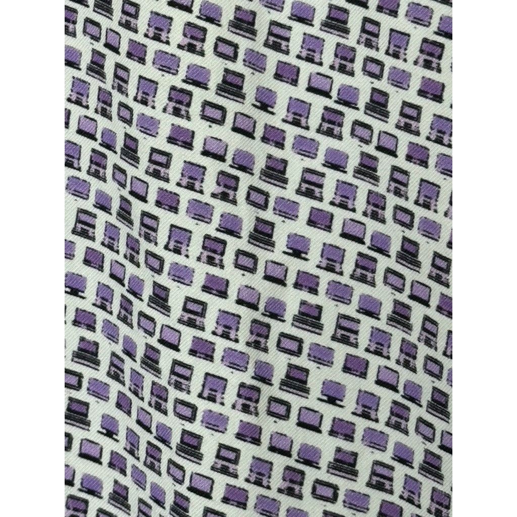 BUGATCHI Bugatchi Purple Tiny Computer Print Button-Up Shirt Medium Size US M / EU 48-50 / 2 - 5 Thumbnail