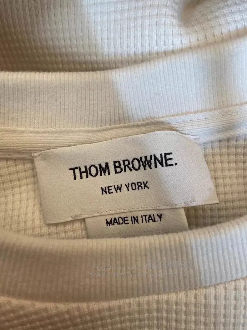 Thom Browne Thom Browne White Waffle Sweatshirt Size US L / EU 52-54 / 3 - 3 Thumbnail