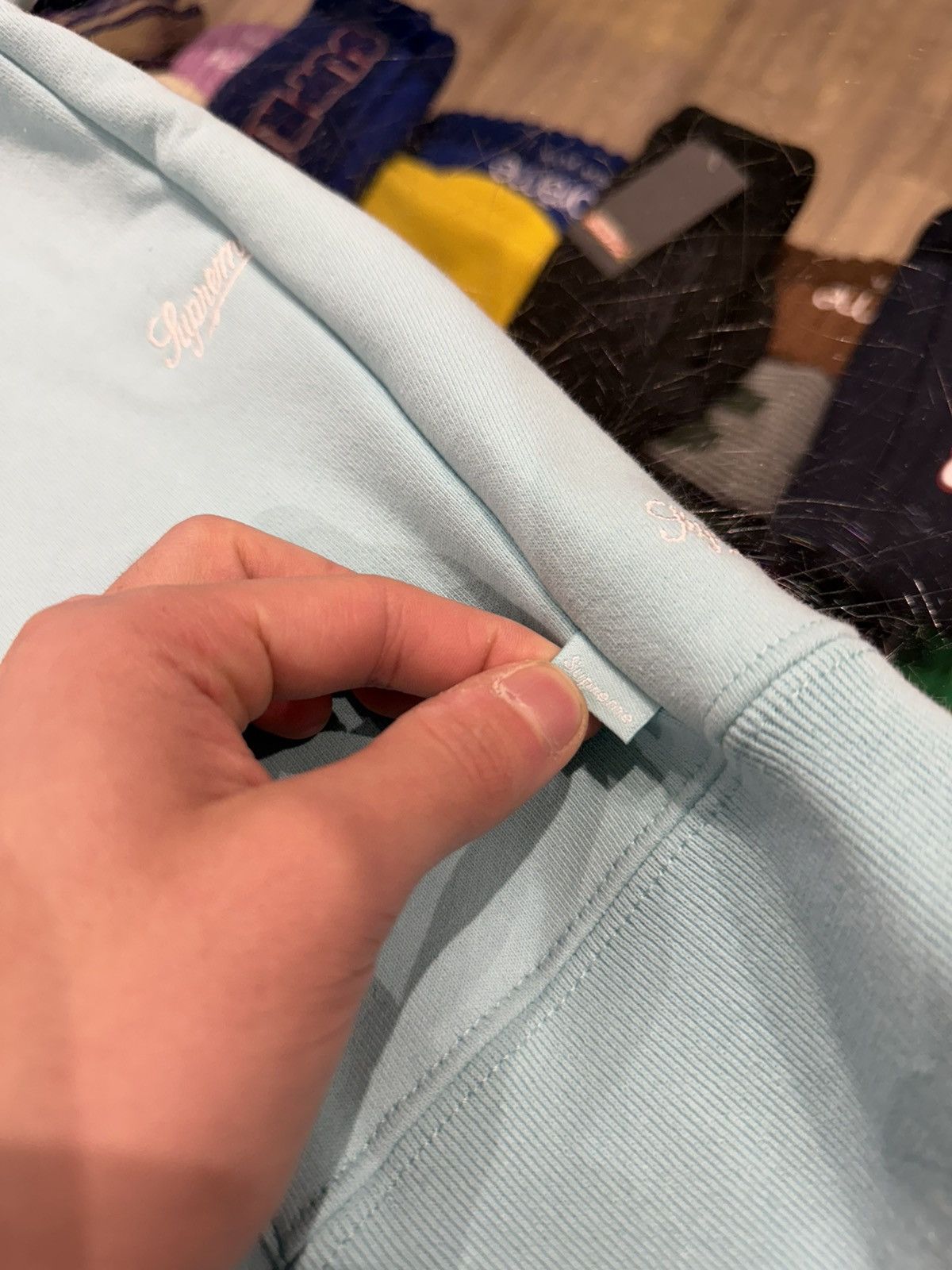 Supreme Supreme Repeat Script Zip Up Hoodie Light Blue Size US M / EU 48-50 / 2 - 7 Thumbnail