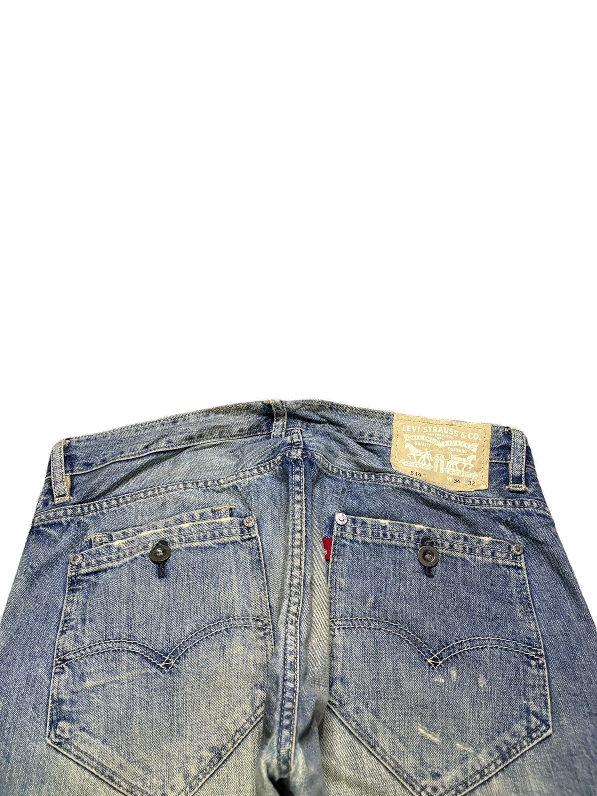 Levi's Vintage Y2k Levis 514 Mud Wash Distress Loose Baggy Jeans Size US 35 - 9 Thumbnail
