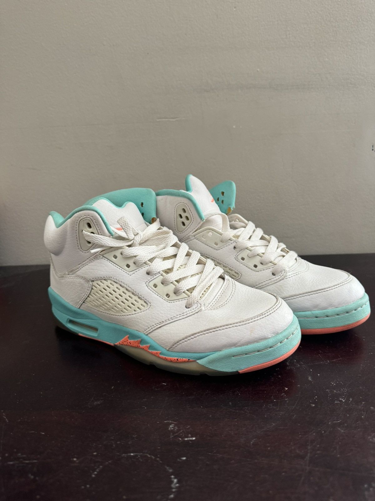 Jordan Brand × Nike Jordan 5 Light aqua Size 5.5y/7w Size US 5.5 / IT 35.5 - 2 Thumbnail