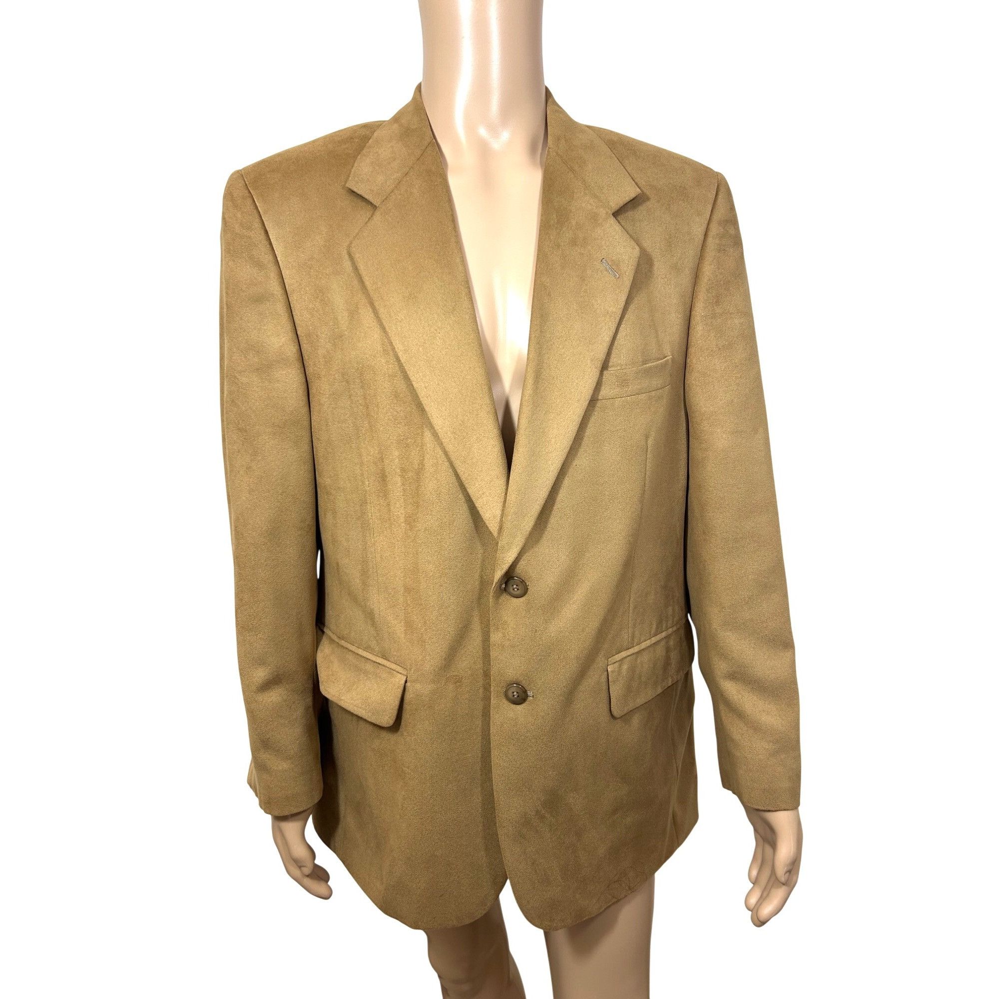 Other Jeffrey Banks Men’s Blazer Brown 42 R Vintage Polyester Sued Size US L / EU 52-54 / 3 - 1 Thumbnail