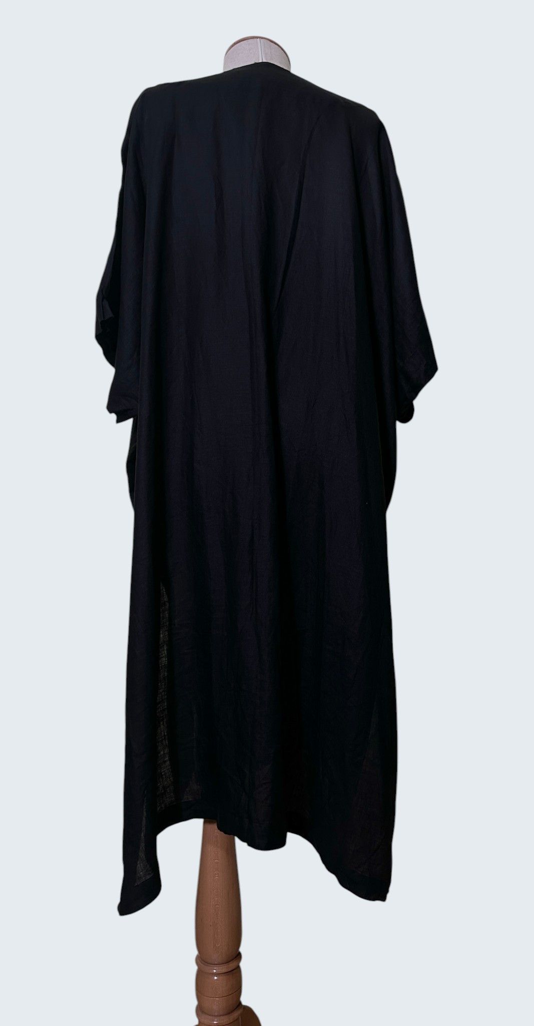 Aigner Aigner Black Linen Kimono Jacket Cloak Size ONE SIZE - 5 Thumbnail