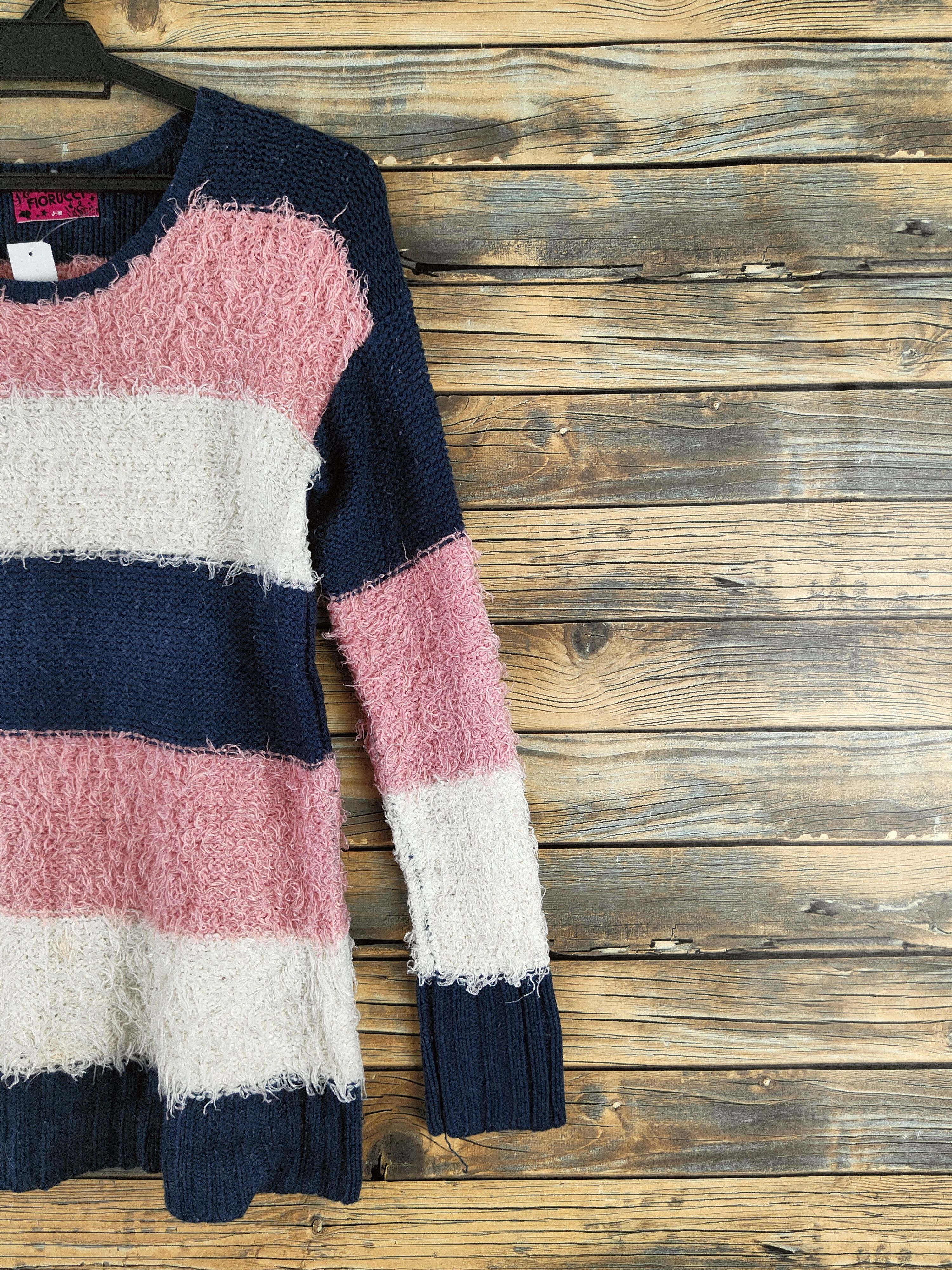Fiorucci DL Fiorucci Navy Pink Fur Mohair Knitwear #46-538 Size S / US 4 / IT 40 - 5 Thumbnail