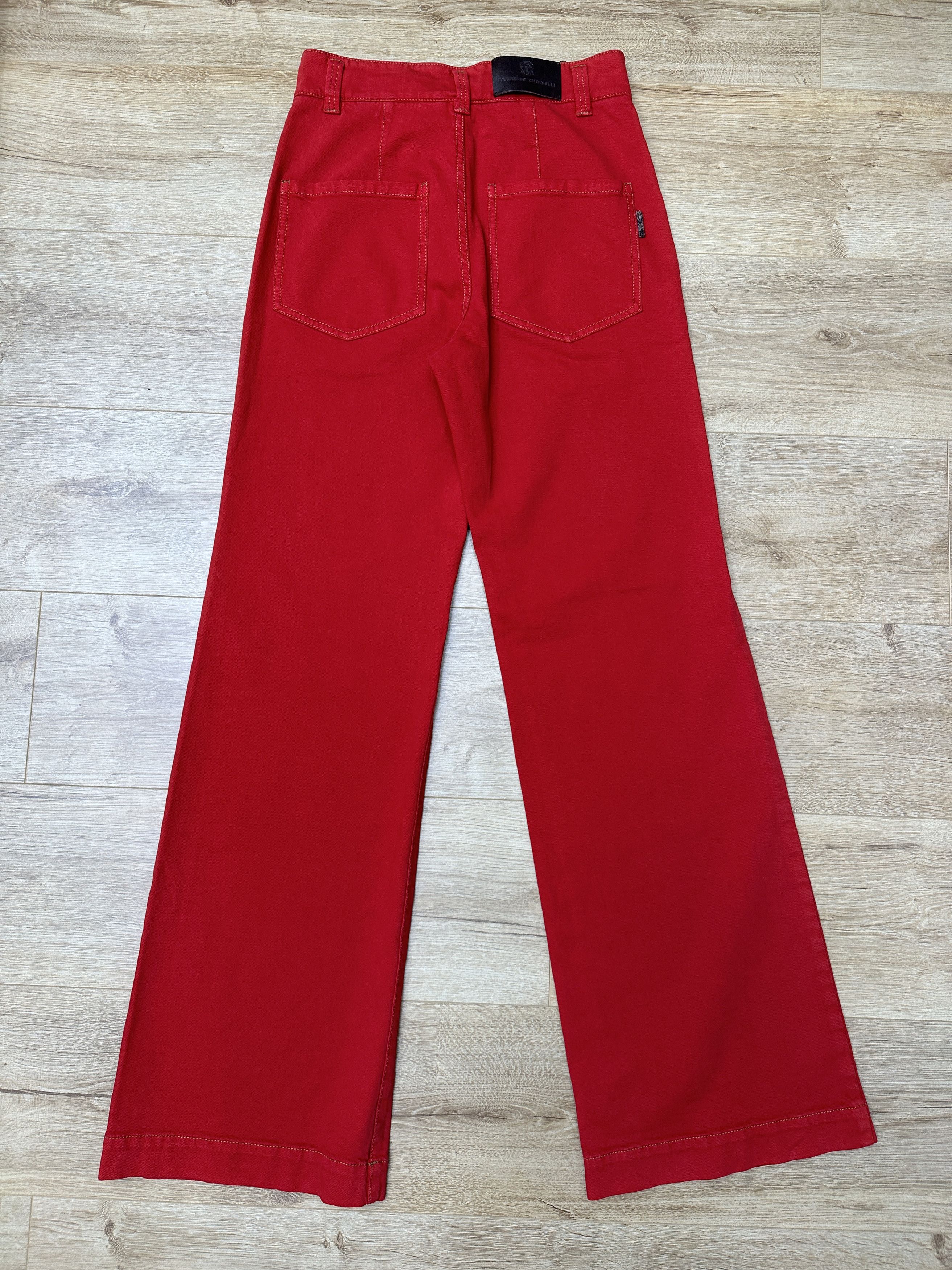 Brunello Cucinelli Brunello Cucinelli Wide Leg Pants Leather Trim IT 40 USA 4 Size 27" / US 4 / IT 40 - 1 Thumbnail