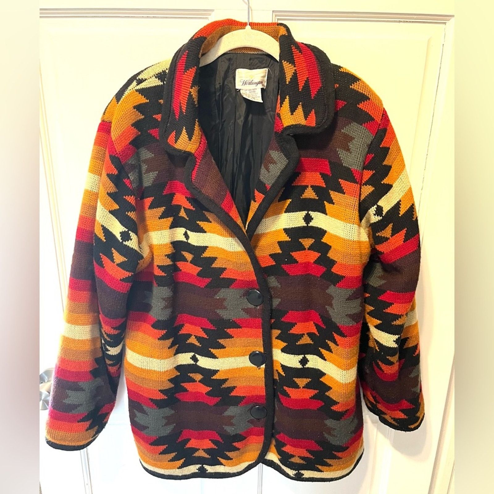 Worthington Worthington Aztec southwestern knit pattern cardigan Jacket Size L / US 10 / IT 46 - 1 Thumbnail