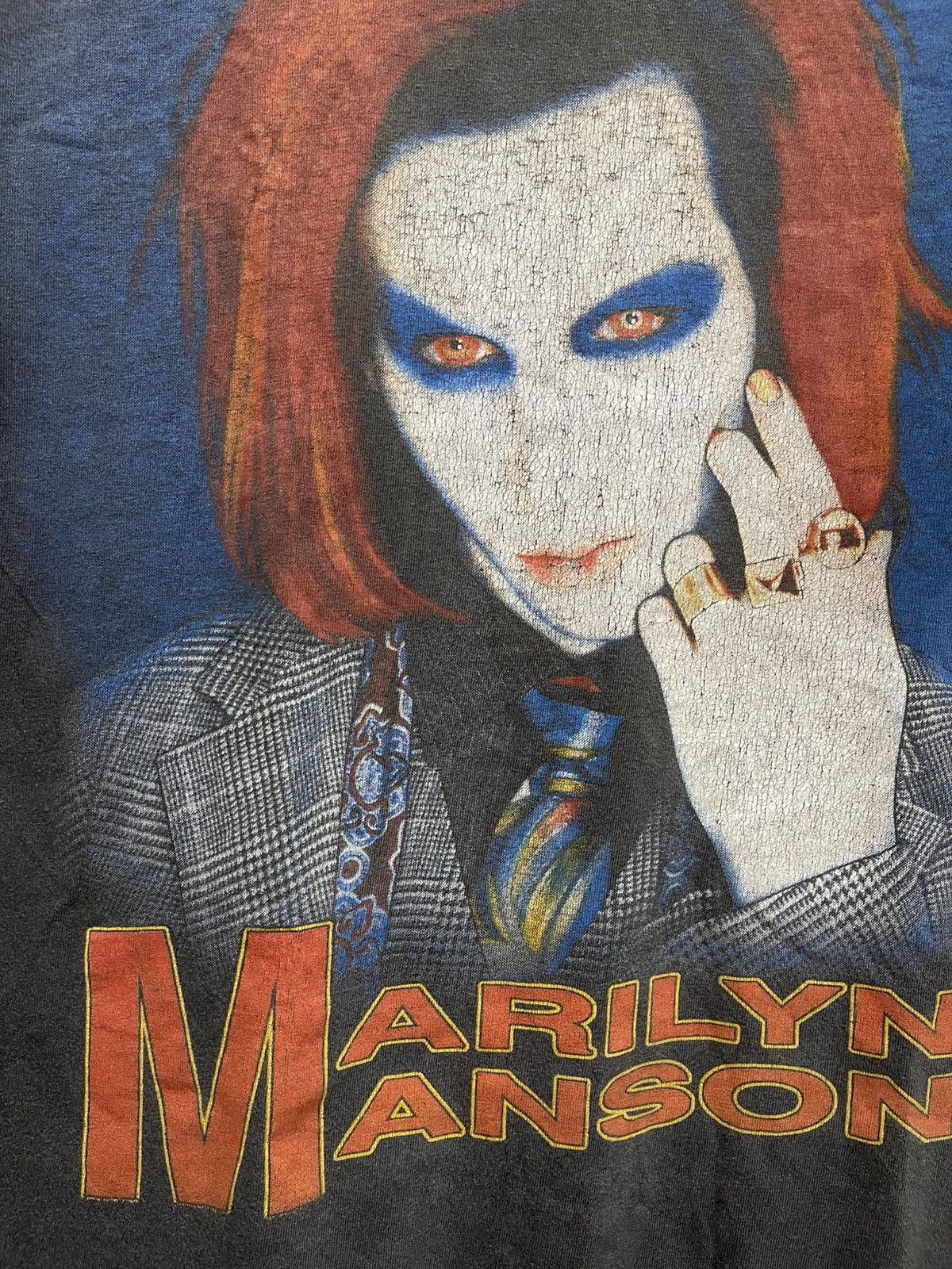 Vintage Vintage Faded Marilyn Manson Very Rare🔥🔥🔥 Size US L / EU 52-54 / 3 - 4 Thumbnail