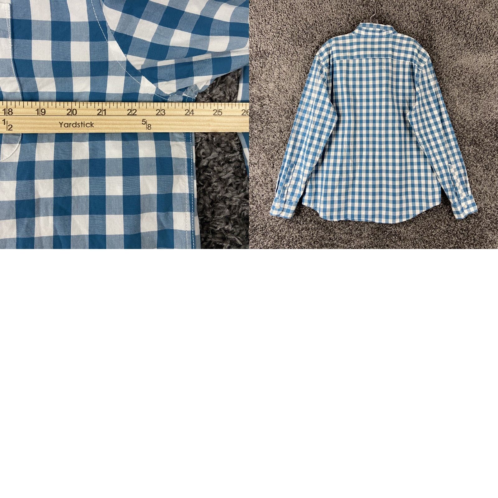 American Eagle Outfitters American Eagle Button-Up Long Sleeve Shirt XL Men’s Classic Fit Blue Checker Multicolor Size US XL / EU 56 / 4 - 8 Thumbnail