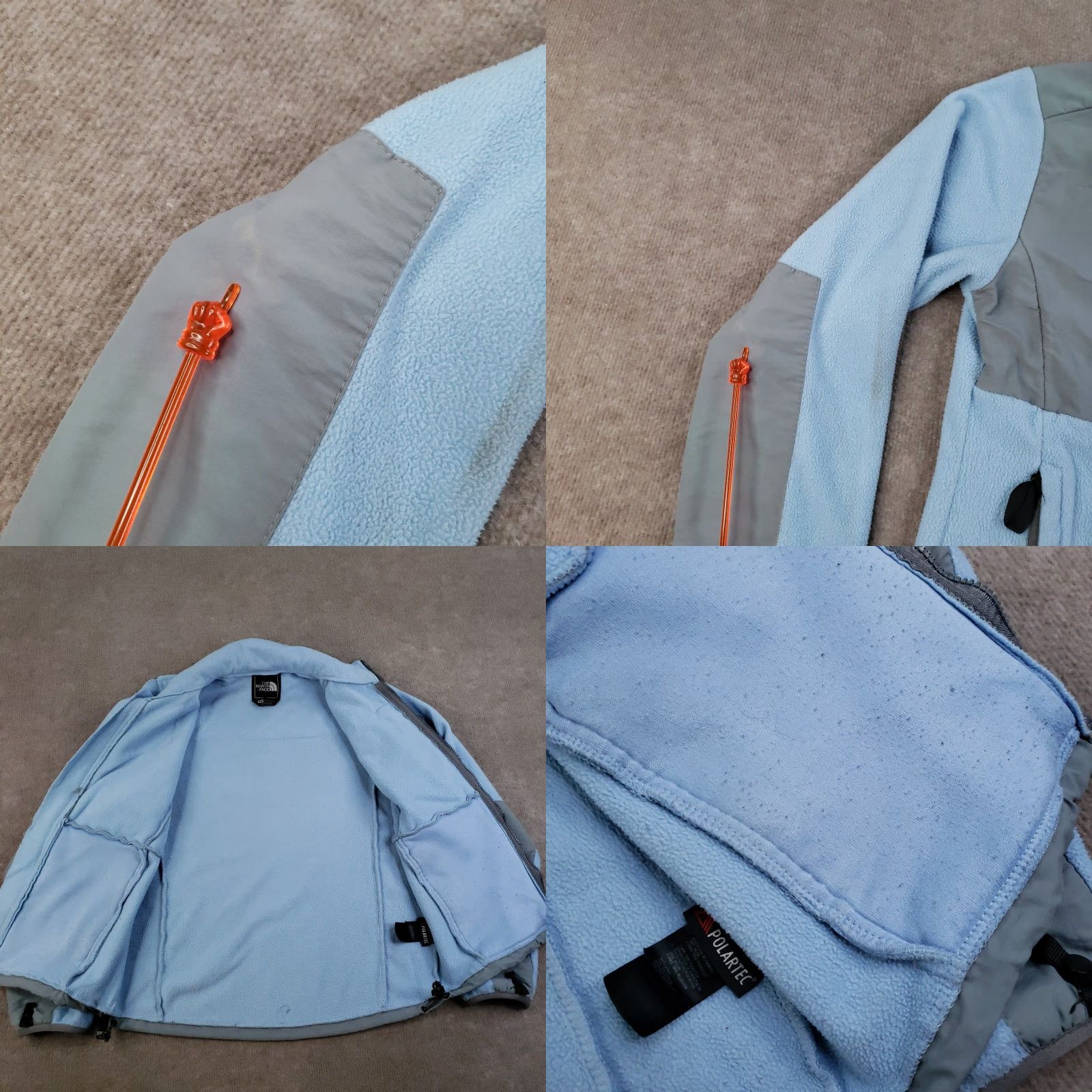 The North Face VINTAGE The North Face Denali Jacket Womens Small Blue Gray Full Zip Mock Neck Fleece Zz Size S / US 4 / IT 40 - 8 Thumbnail