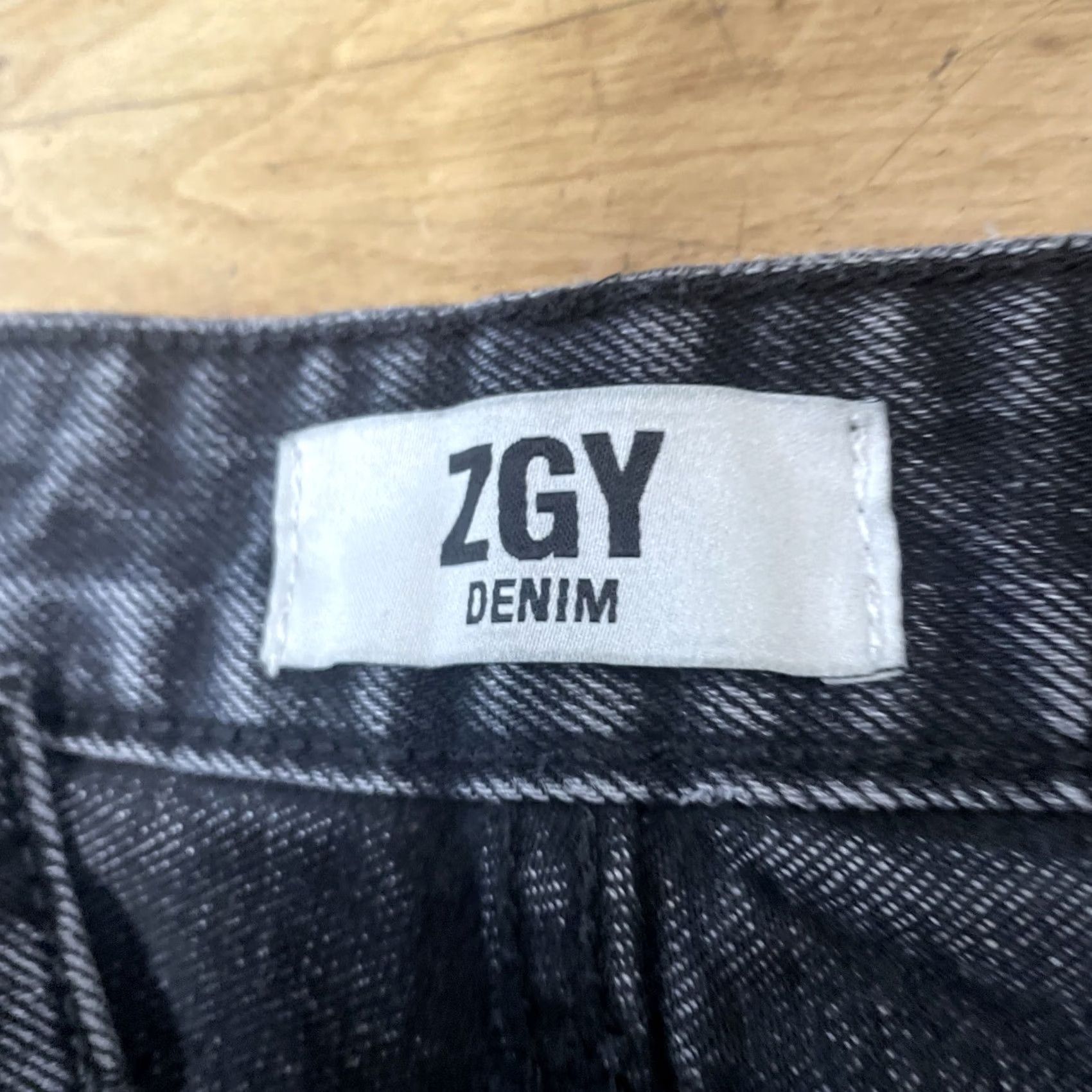 Denime VINTAGE ZGY Denim Adult 30 Hi Rise Relaxed Straight Black Distressed Street Denim 30x30 Size US 30 / EU 46 - 6 Thumbnail