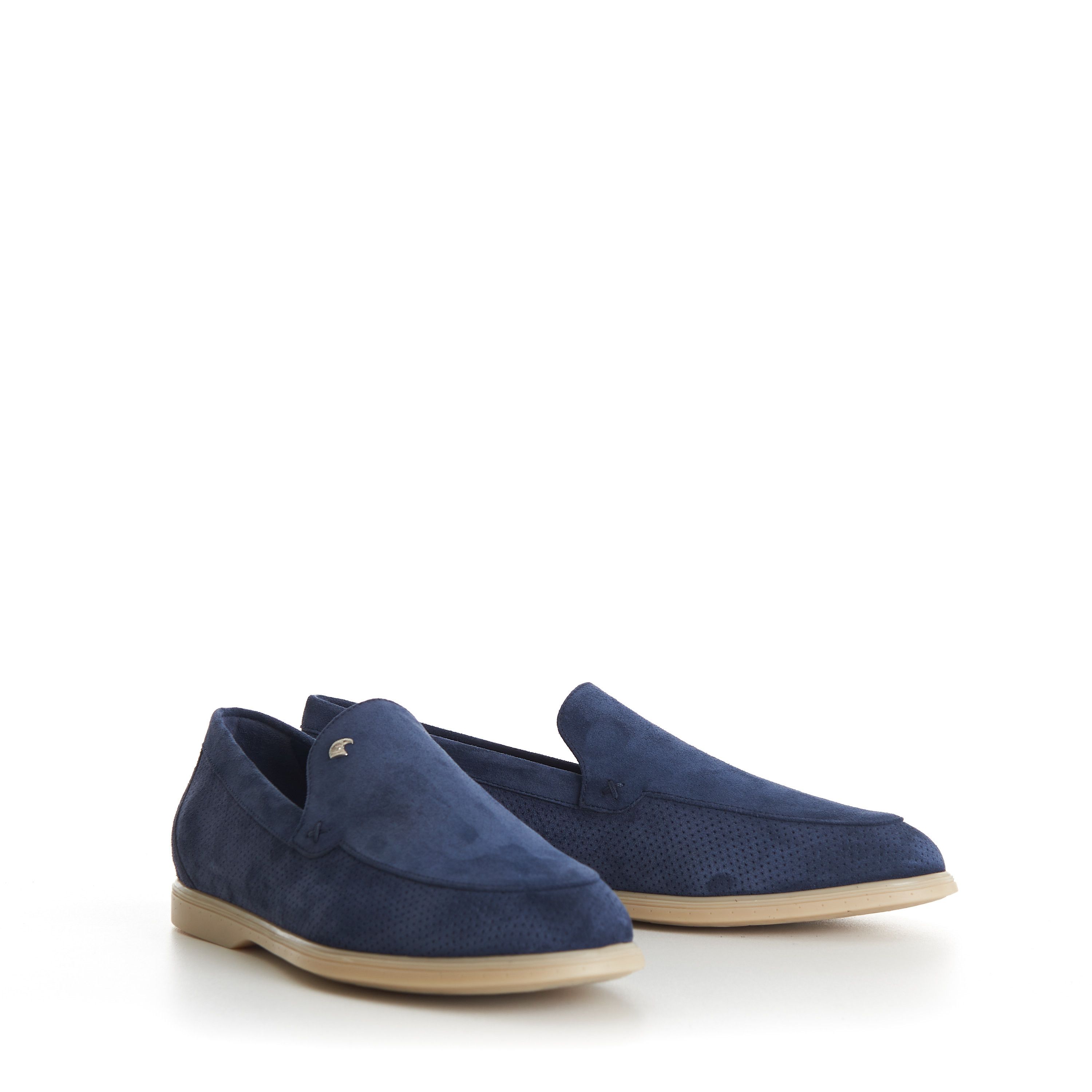 Stefano Ricci Blue Suede Slip-On Loafer - Perforated Size US 10.5 / EU 43-44 - 12 Thumbnail