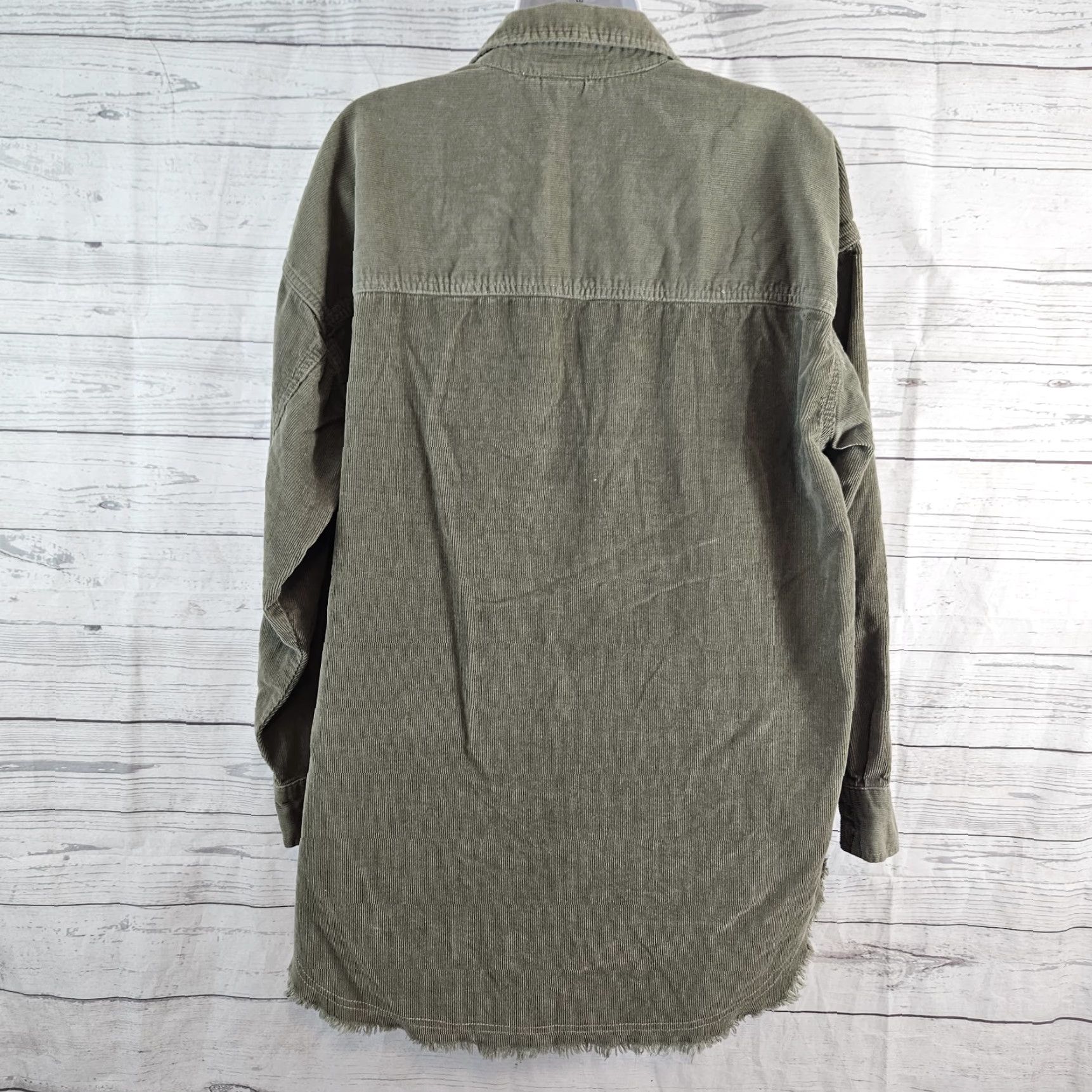 Vintage Offline Aerie Womens Corduroy Pullover Sz Small Green 1/2 Zip Raw Hem Size S / US 4 / IT 40 - 3 Thumbnail