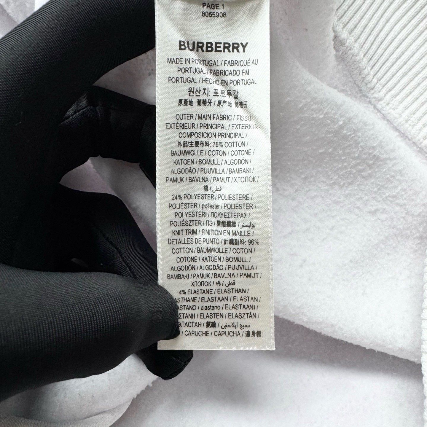 Burberry Burberry White Plaid Flocked TB Zip Hoodie Size US L / EU 52-54 / 3 - 4 Thumbnail