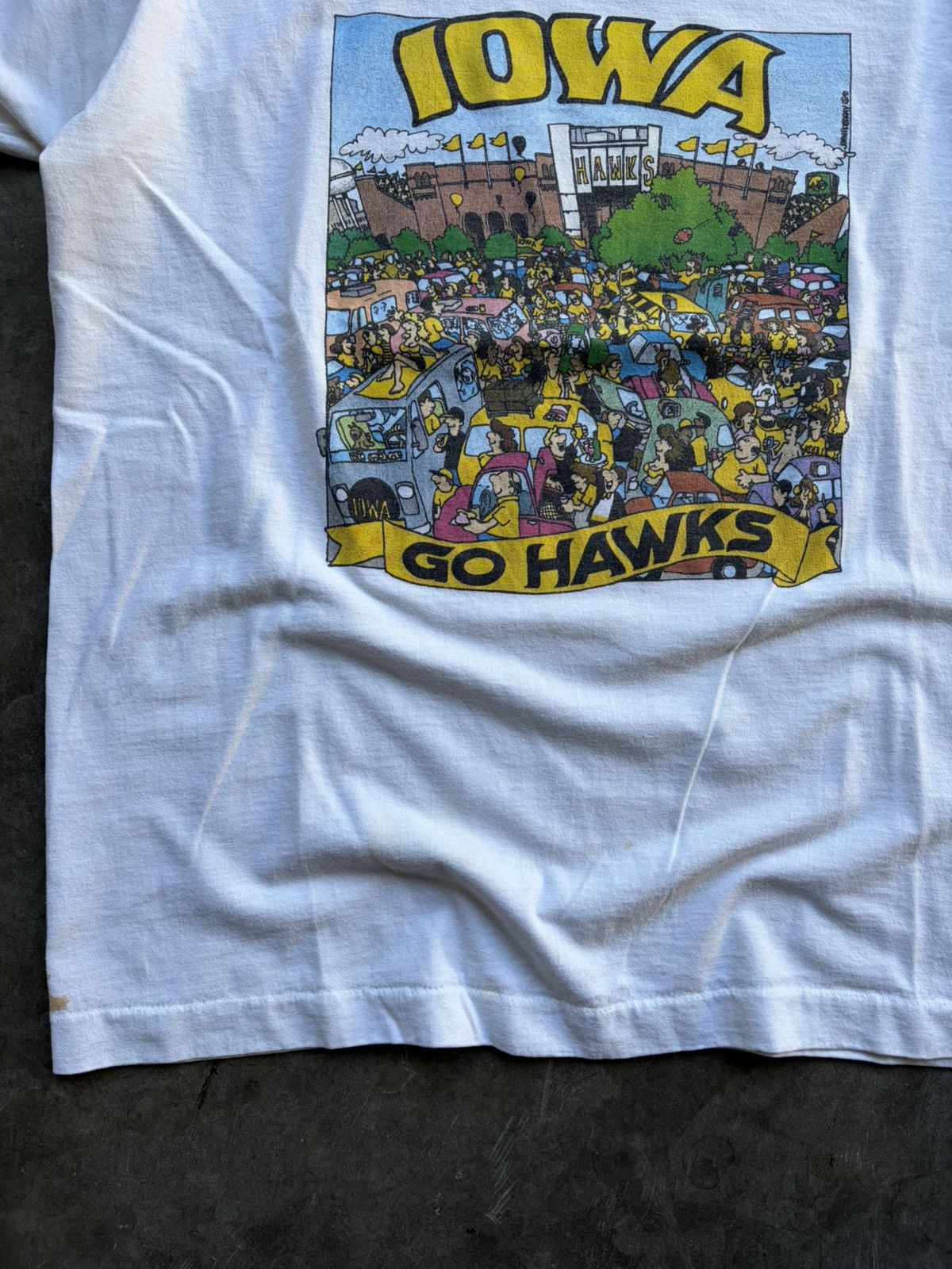 NCAA Vintage 1990’s University of Iowa Hawkeyes Art Cartoon Tee Size US L / EU 52-54 / 3 - 2 Thumbnail