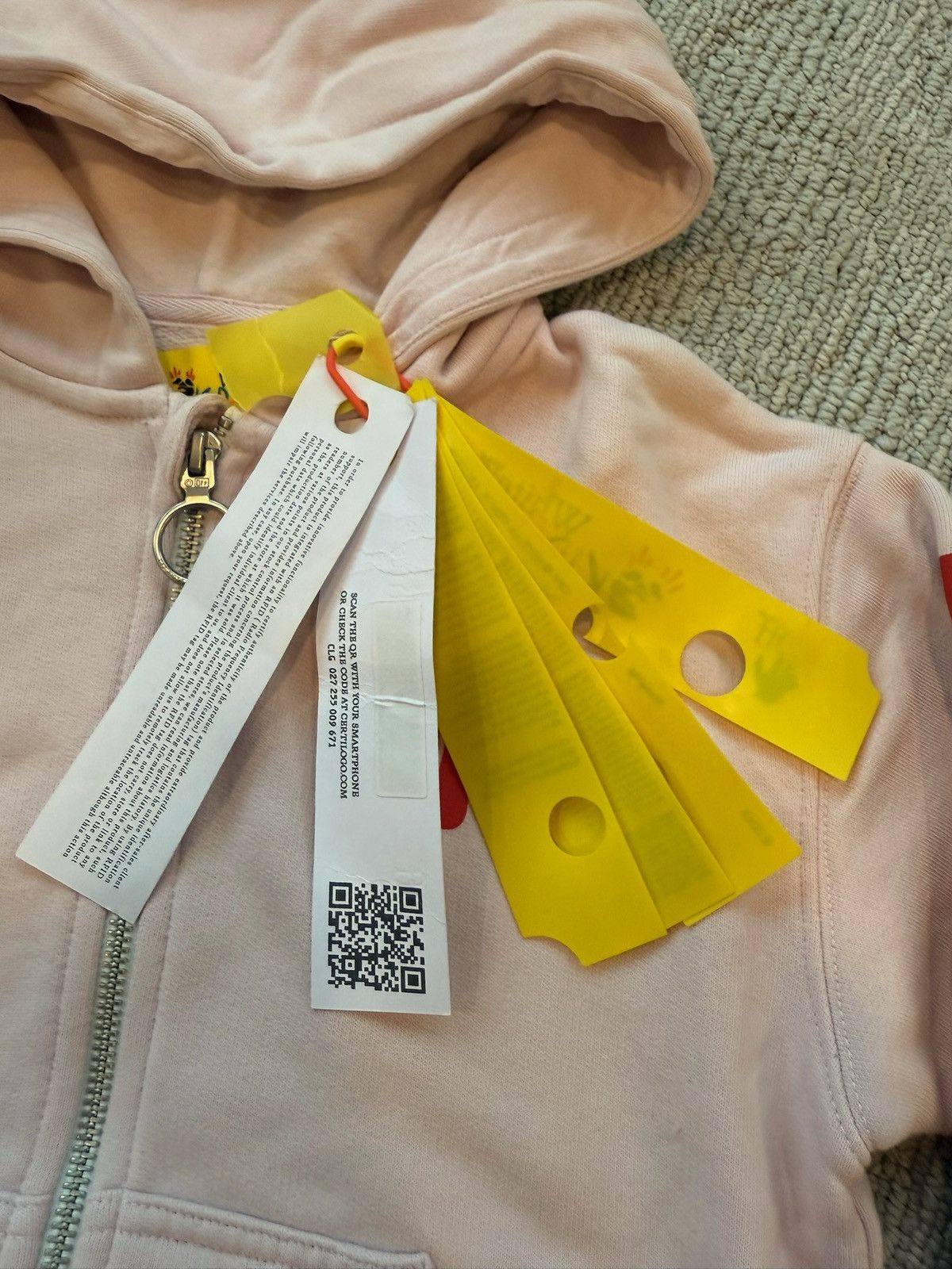 Off-White × Virgil Abloh Off-White Kids Diag Zip-up Hoodie Pink size 4 Kids Size S / US 4 / IT 40 - 6 Thumbnail