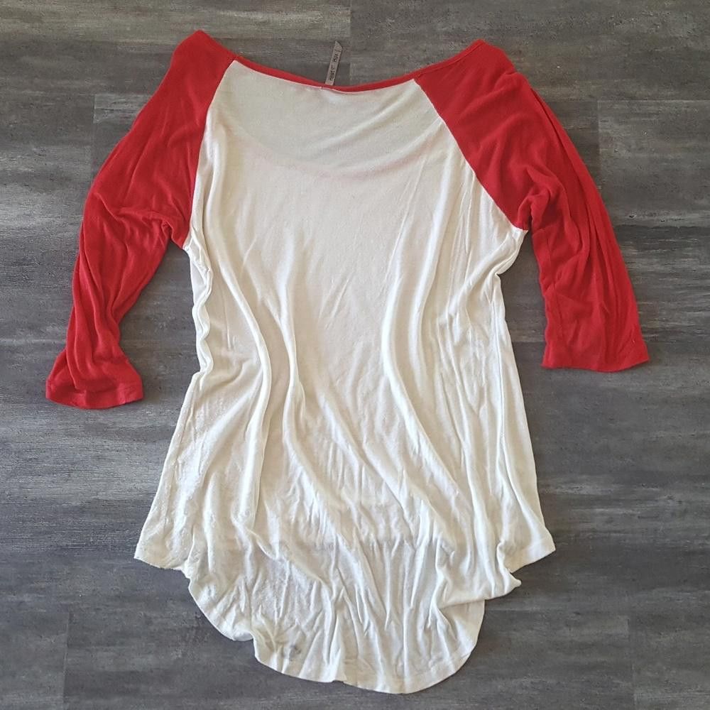 Designer White Red Baseball H&H 3/4 Sleeve Size M / US 6-8 / IT 42-44 - 2 Thumbnail